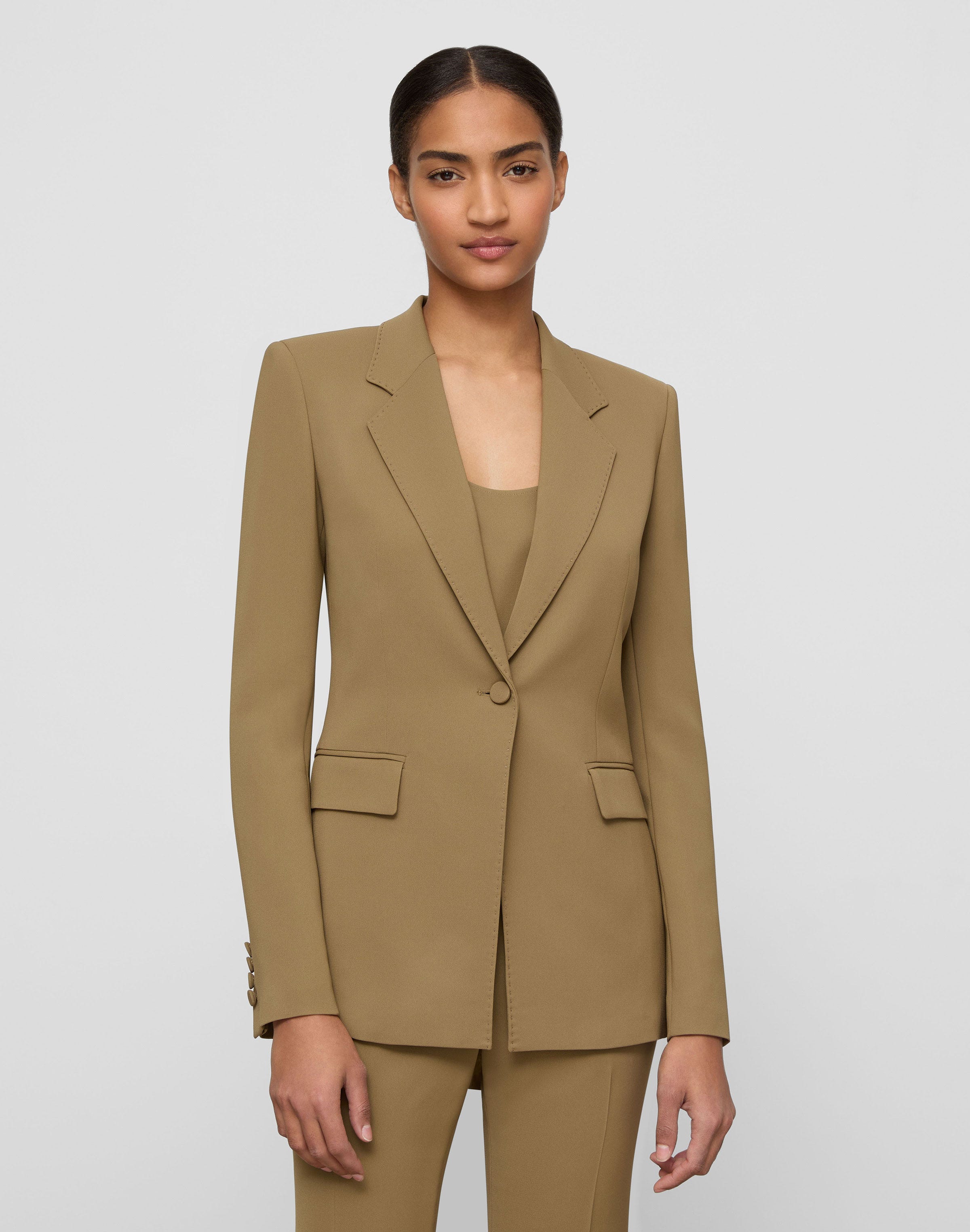 Petite Responsible Finesse Crepe Single Button Blazer
