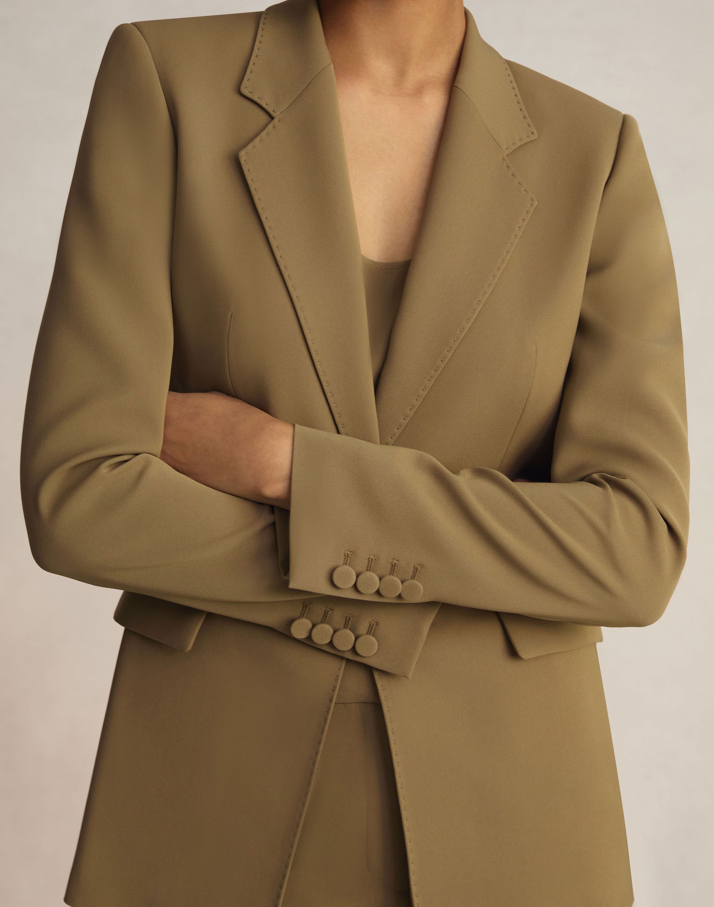 Petite Responsible Finesse Crepe Single Button Blazer