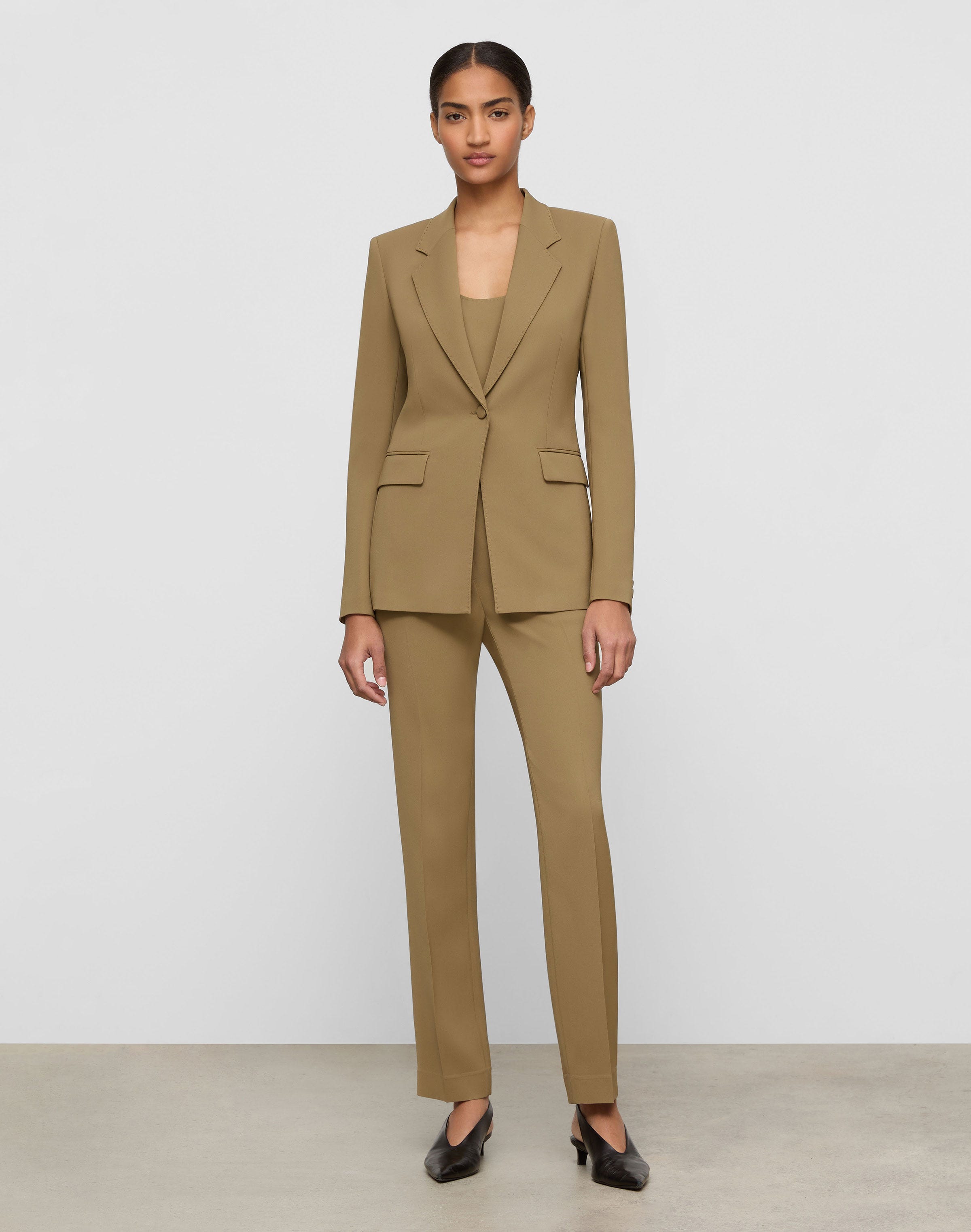 Petite Responsible Finesse Crepe Single Button Blazer