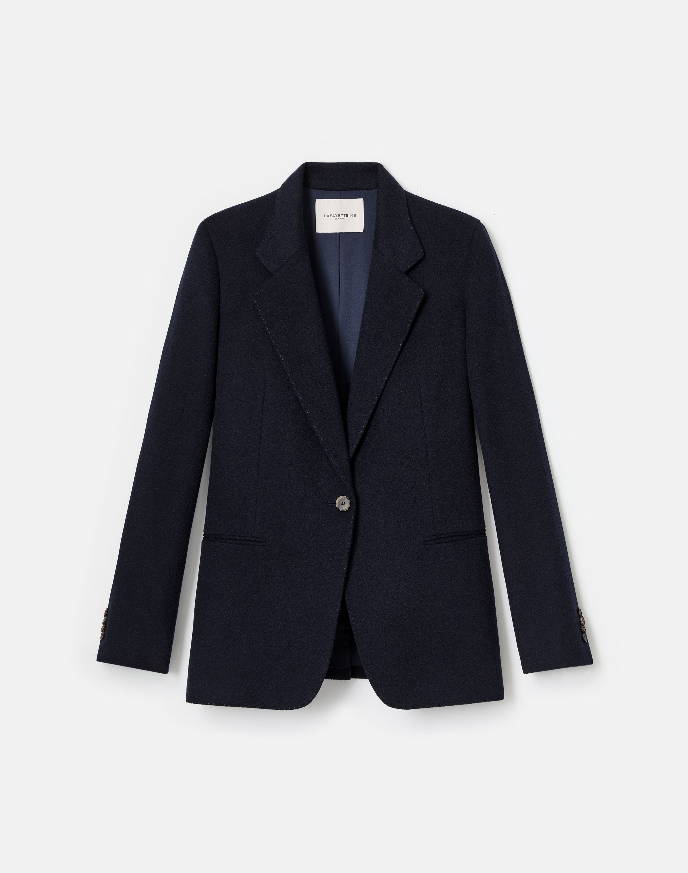 Petite Camel Hair Single Button Blazer