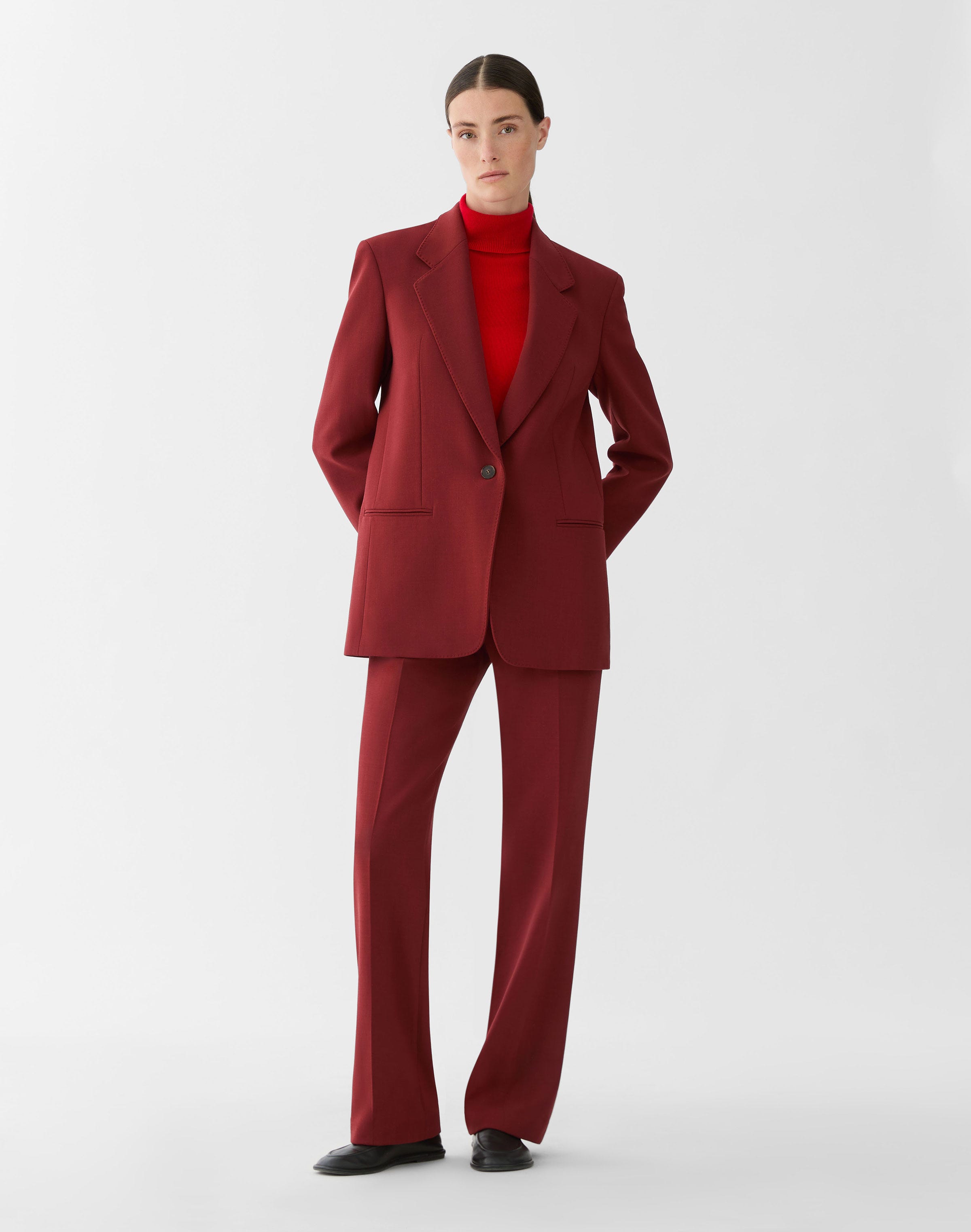 Responsible Wool Double Face Single Button Blazer