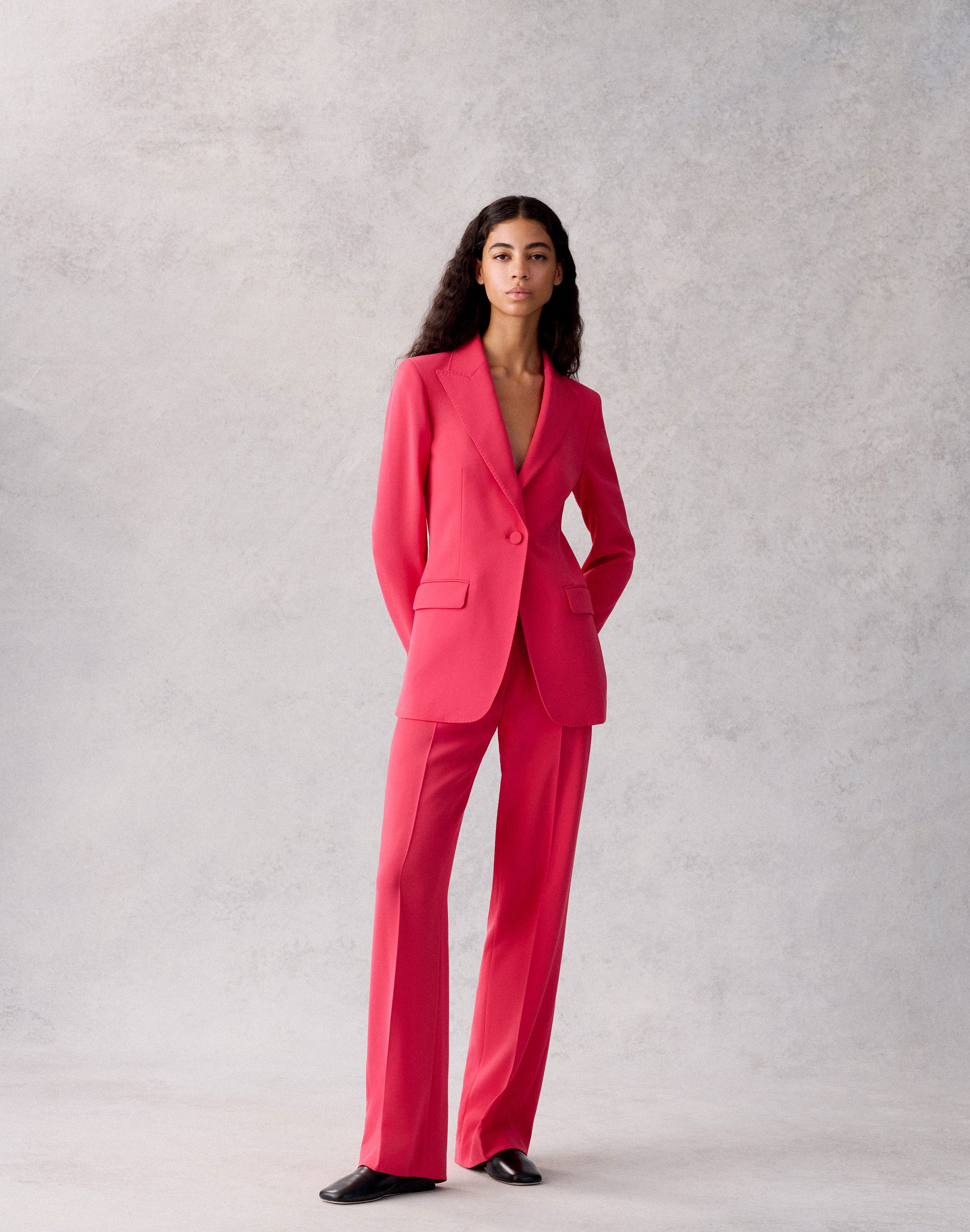 Petite Finesse Crepe Peak Lapel Blazer