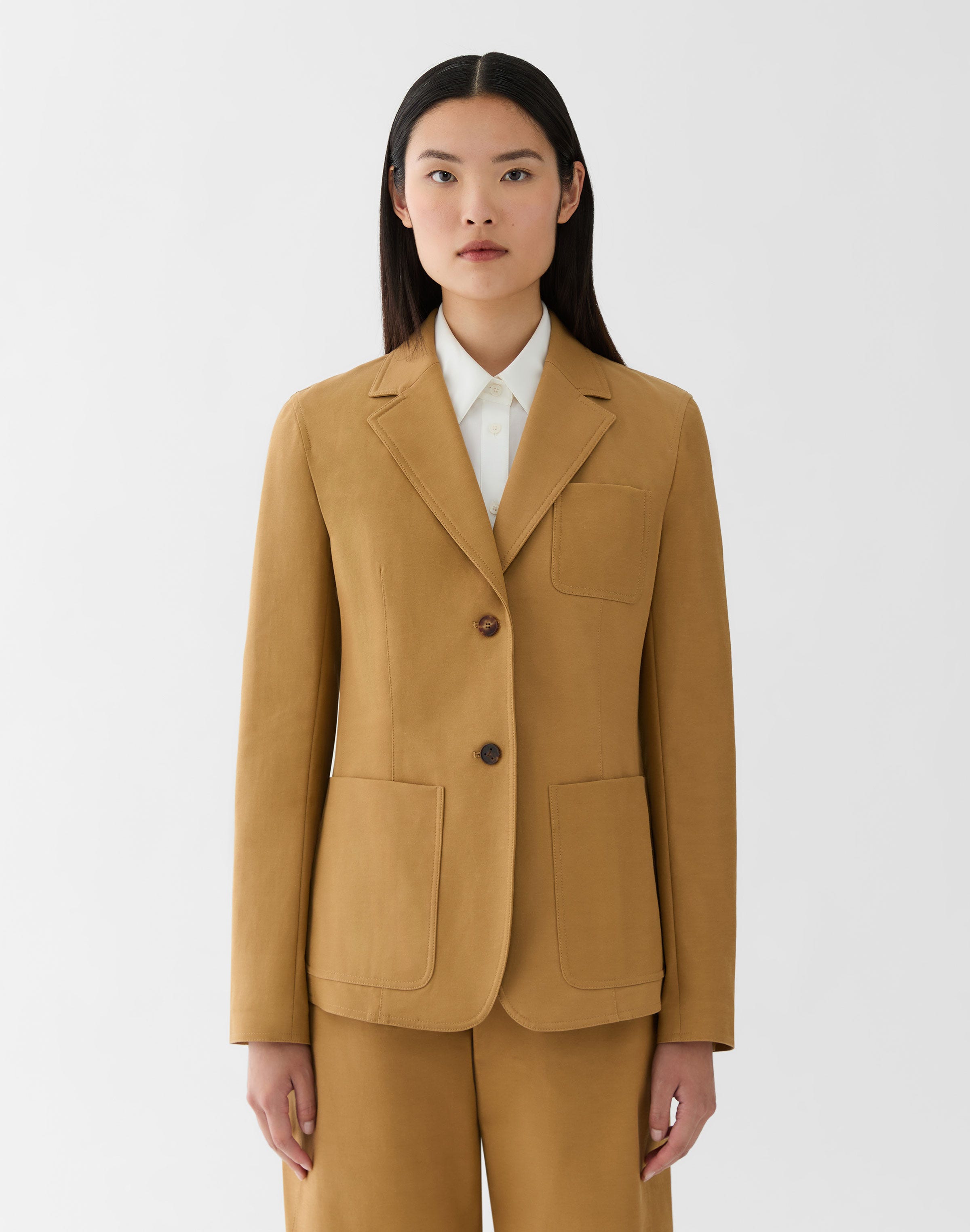 Petite Techno Stretch Twill Three Pocket Blazer