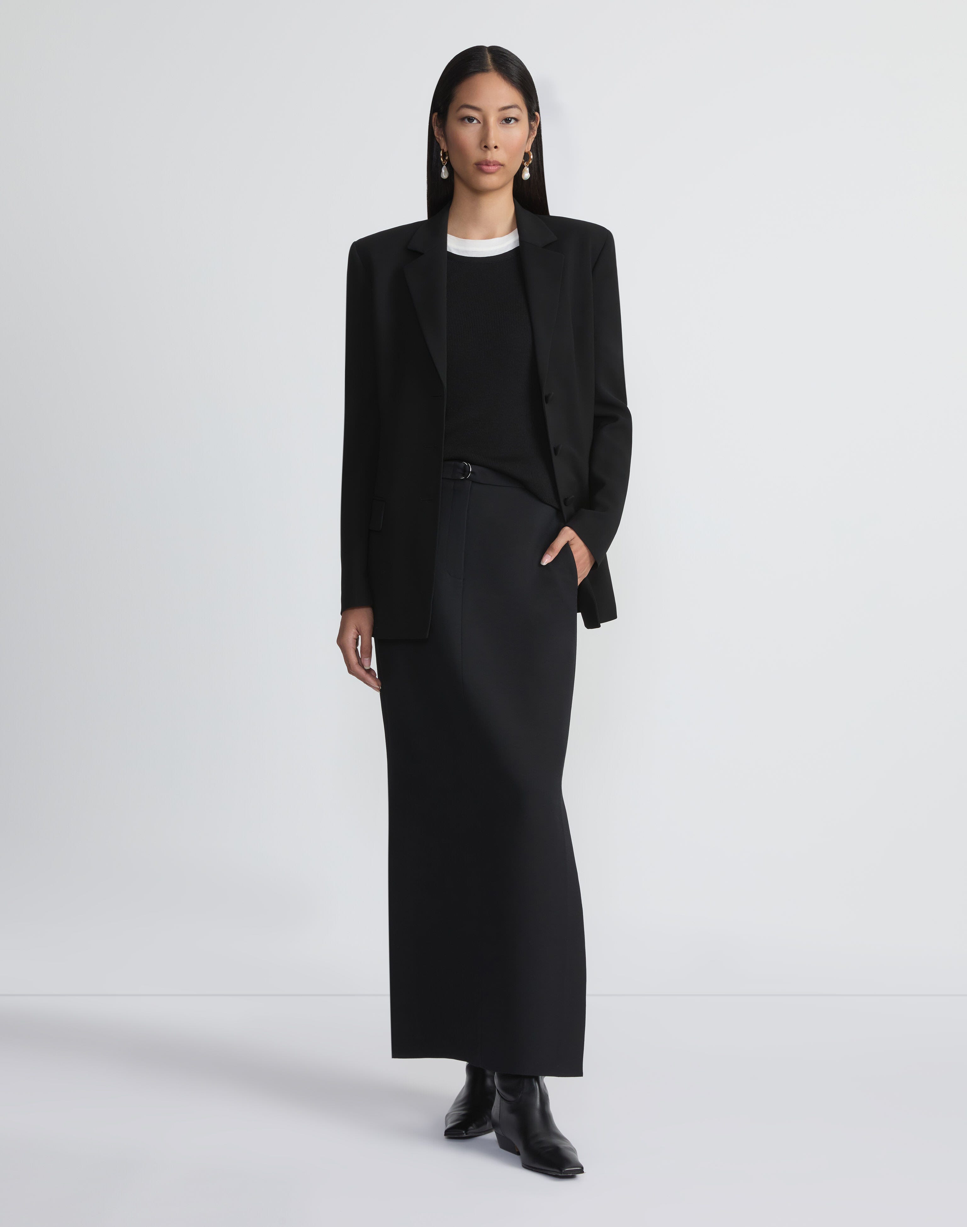 Plus-Size Responsible Finesse Crepe Three Button Blazer