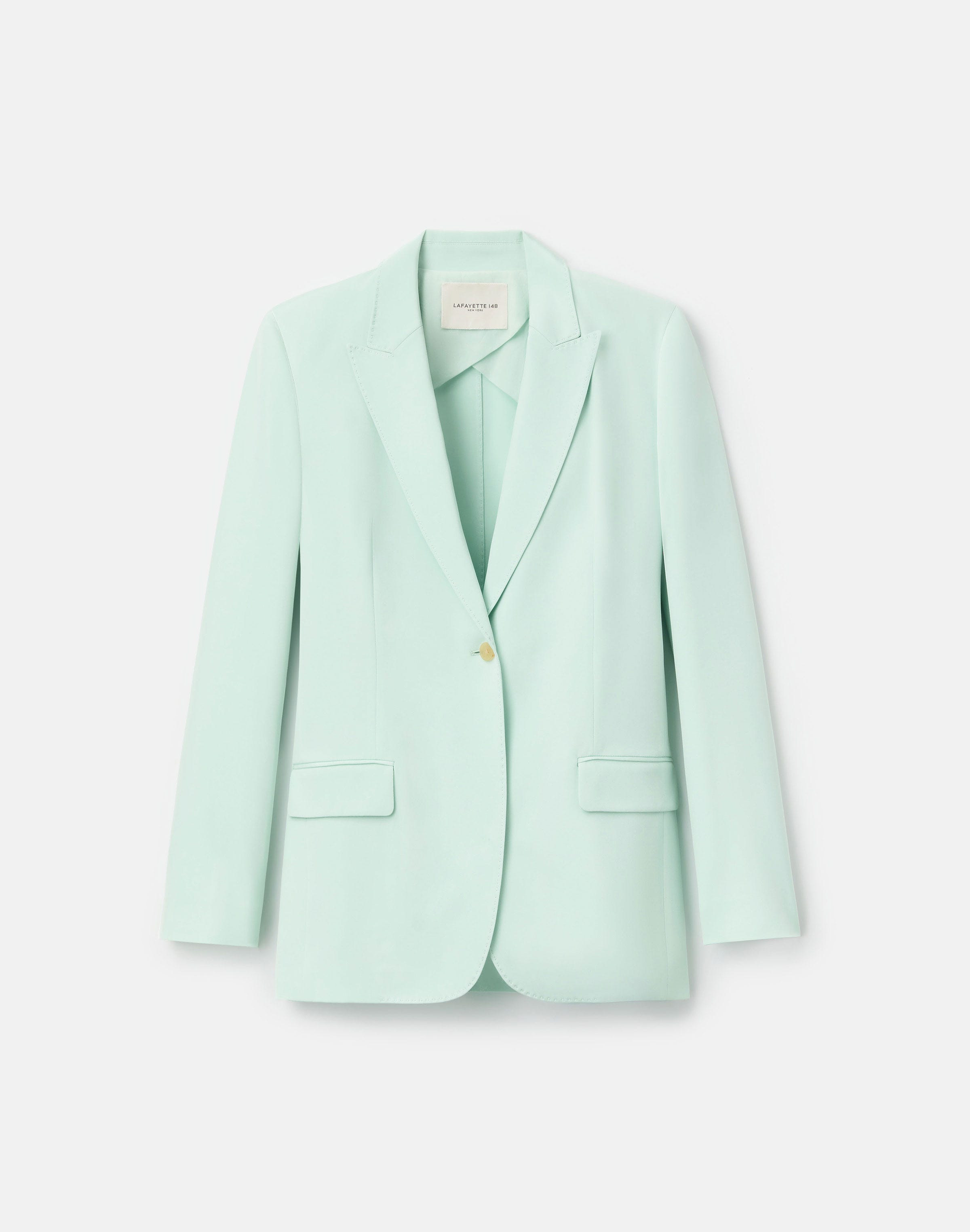 Organic Silk Stretch Crepe De Chine Peak Lapel Blazer
