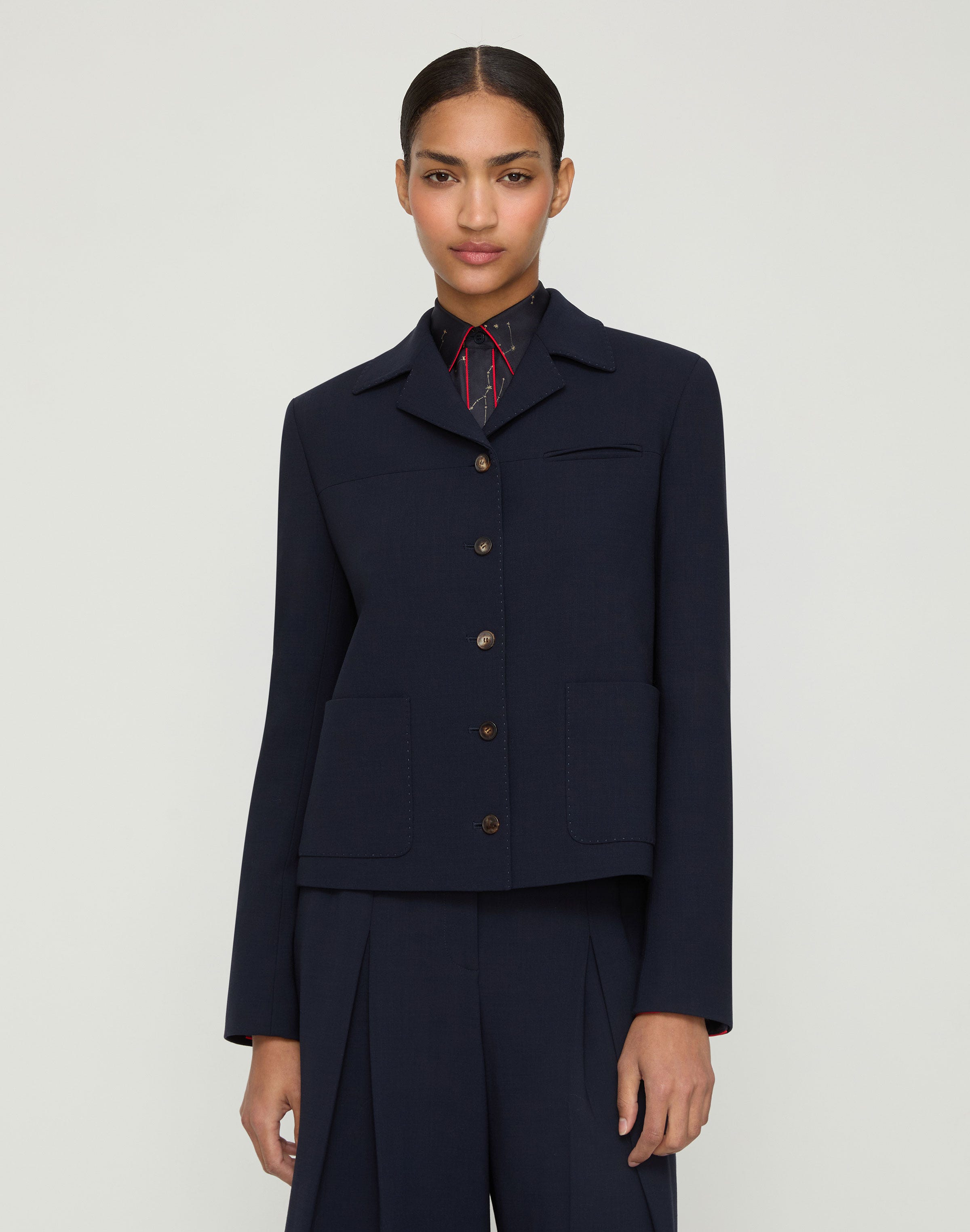 Responsible Wool Double Face Patch Pocket Jacket