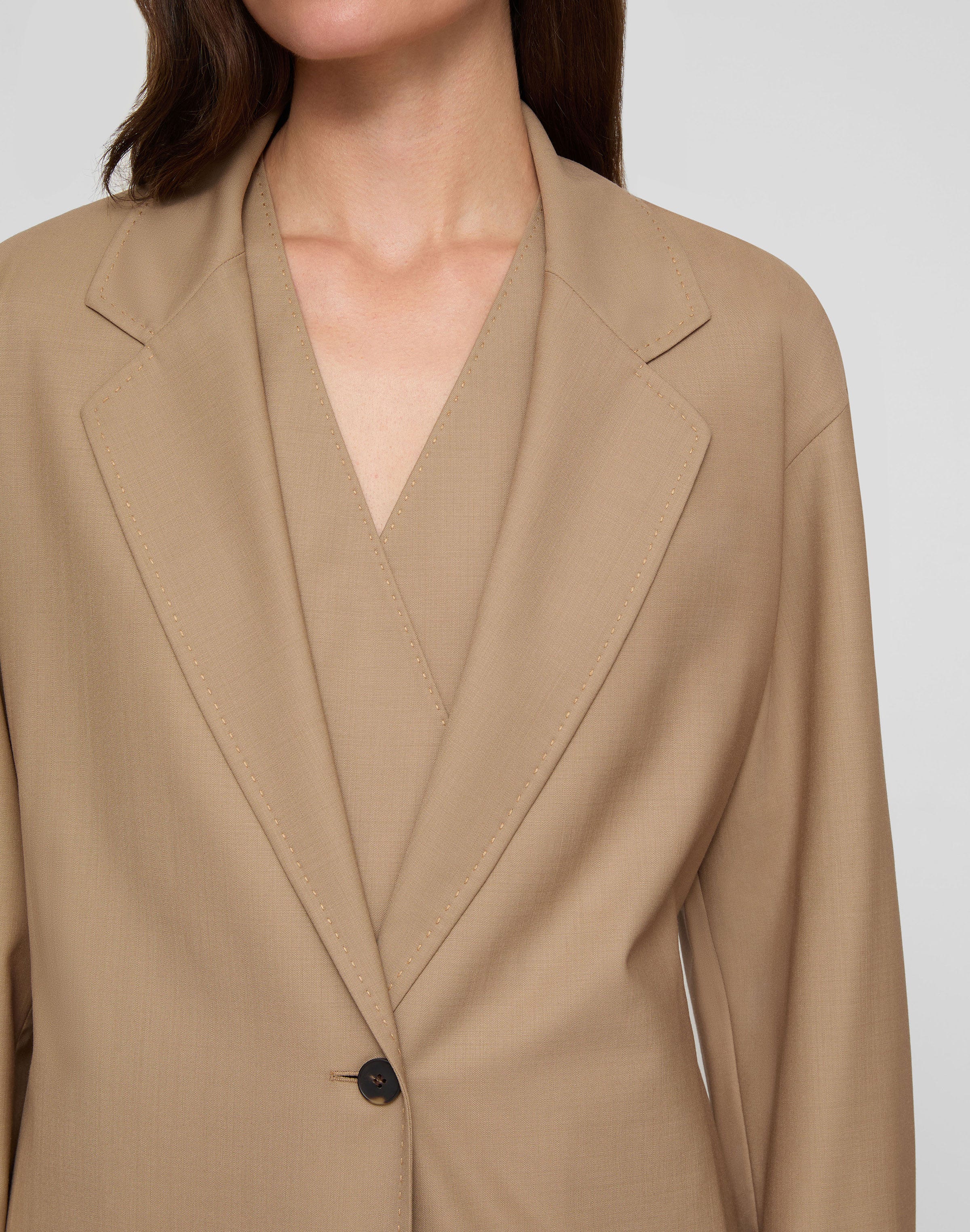 Tropical Wool Tie Back Jacket