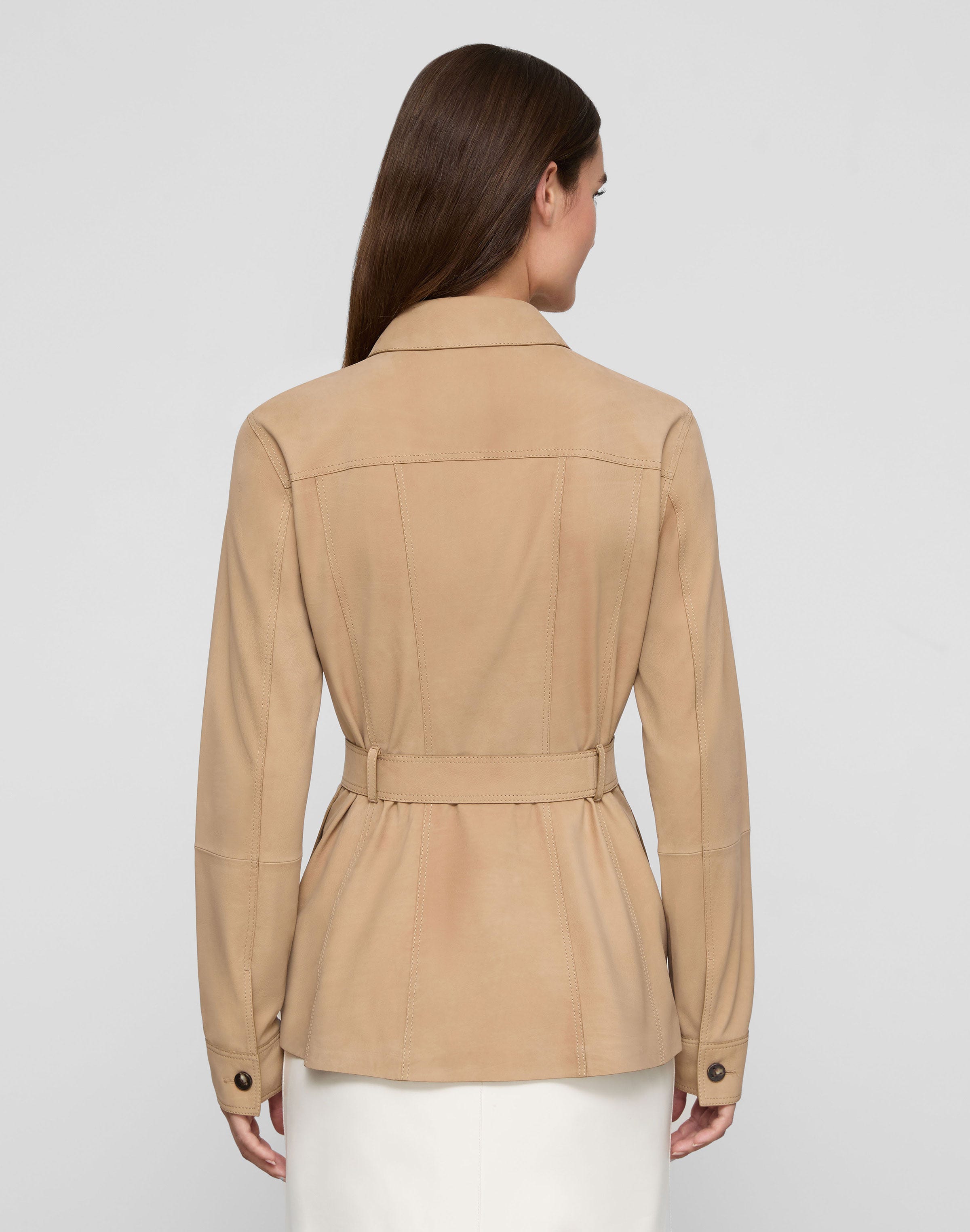 Nubuck Suede Belted Jacket