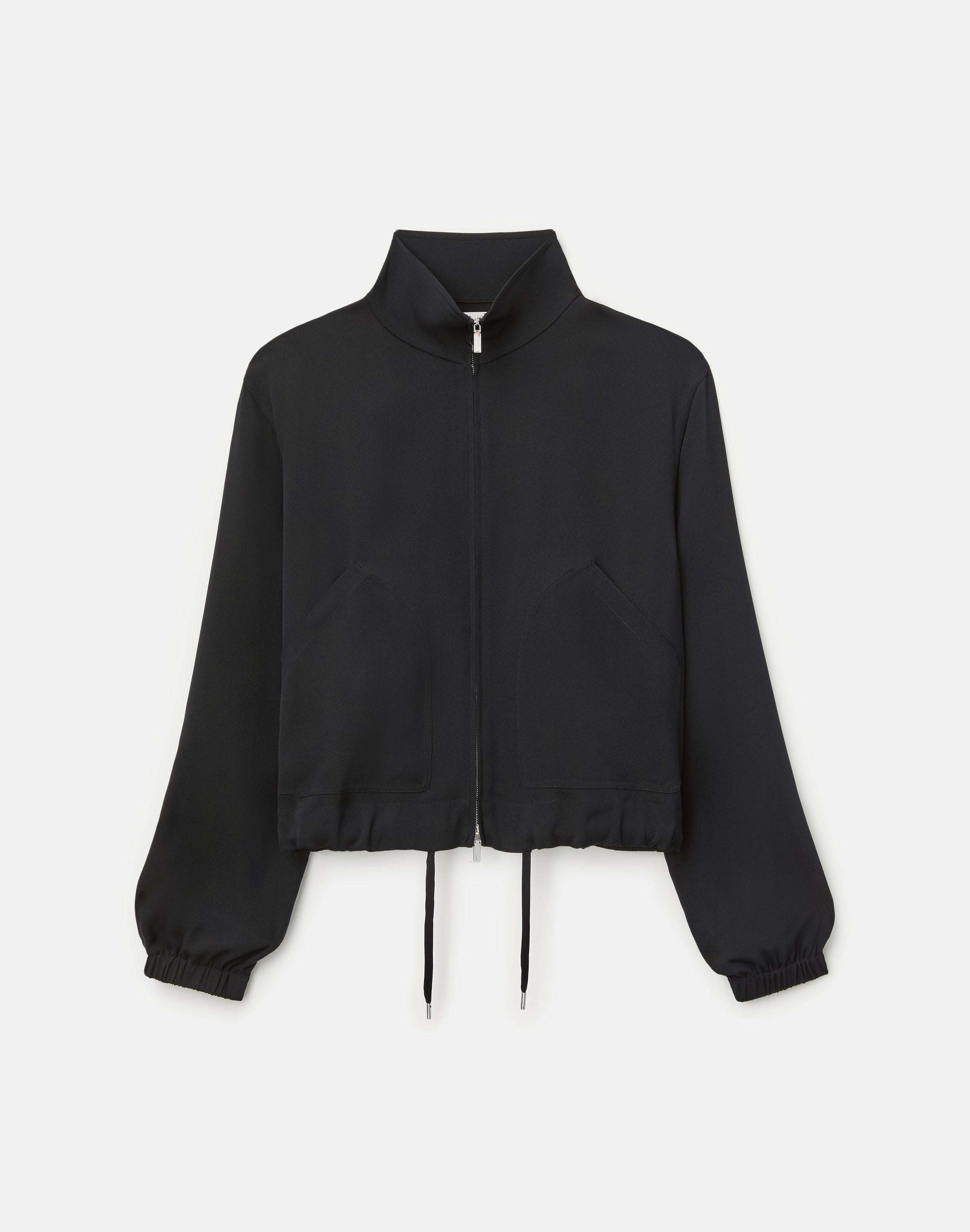 Organic Silk Stretch Georgette Zip Front Bomber