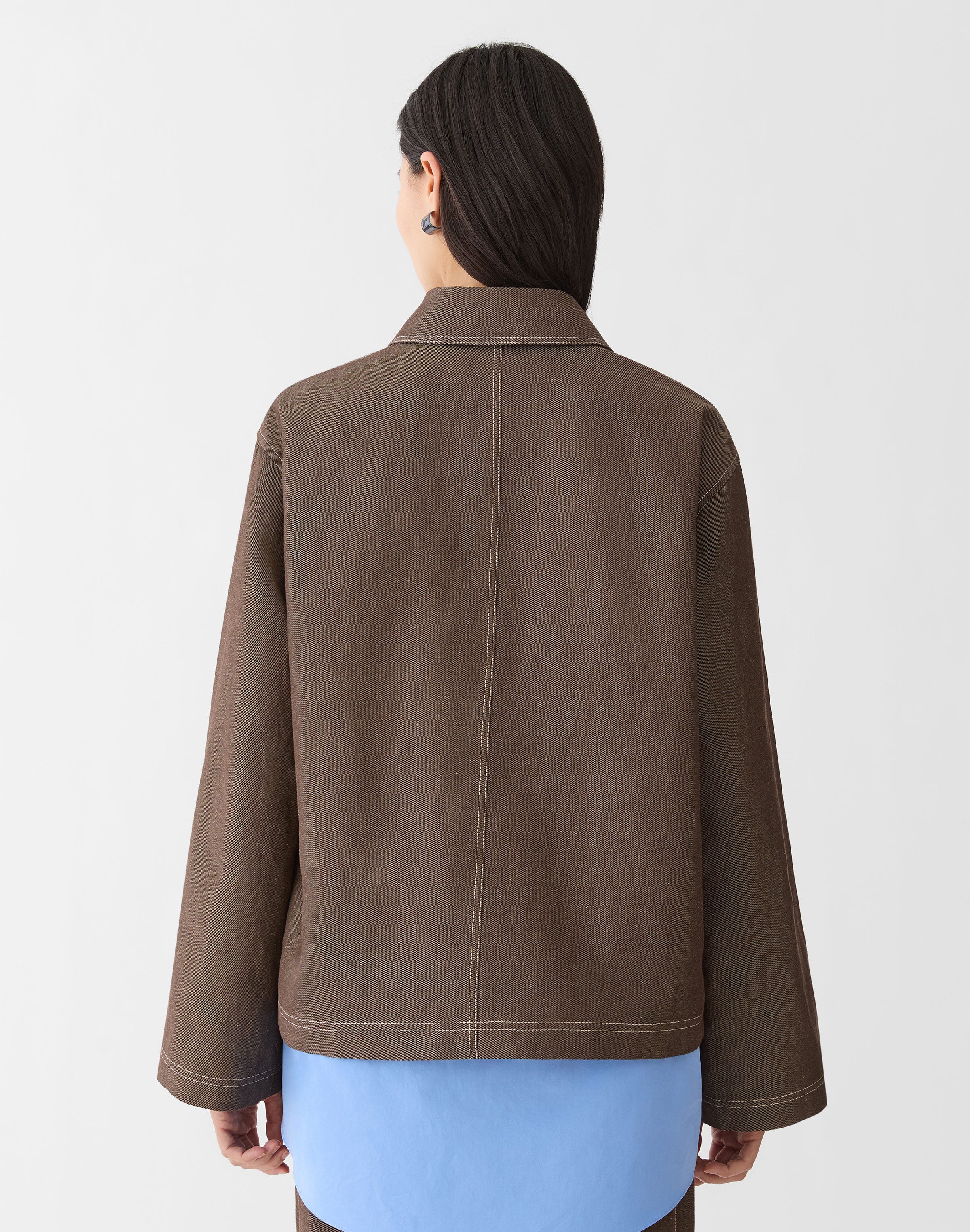 Cotton-Linen Twill Patch Pocket Jacket