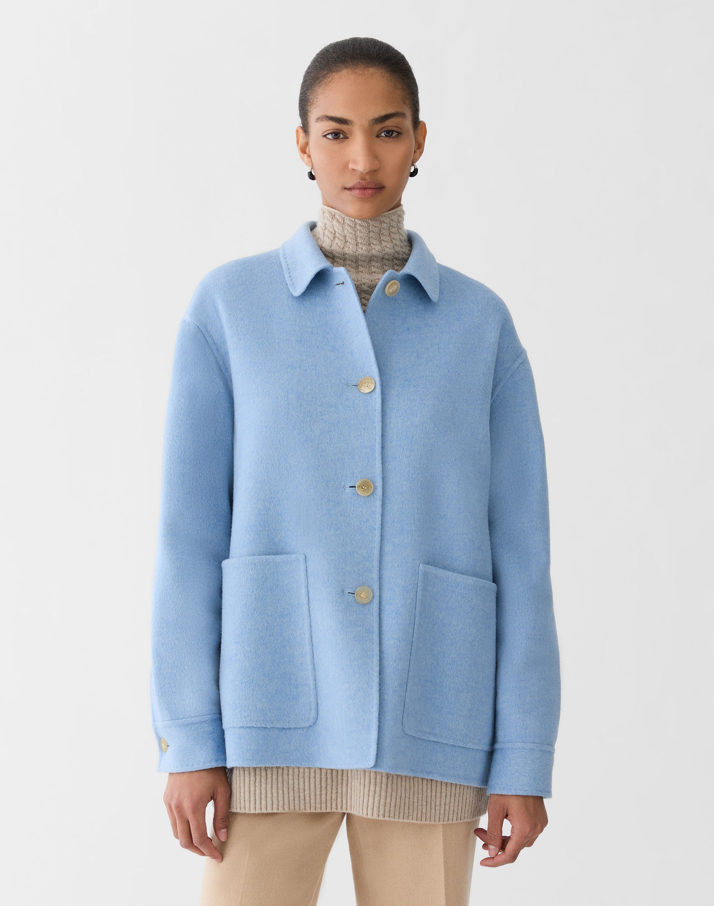 Wool-Cashmere Double Face Shirt Jacket