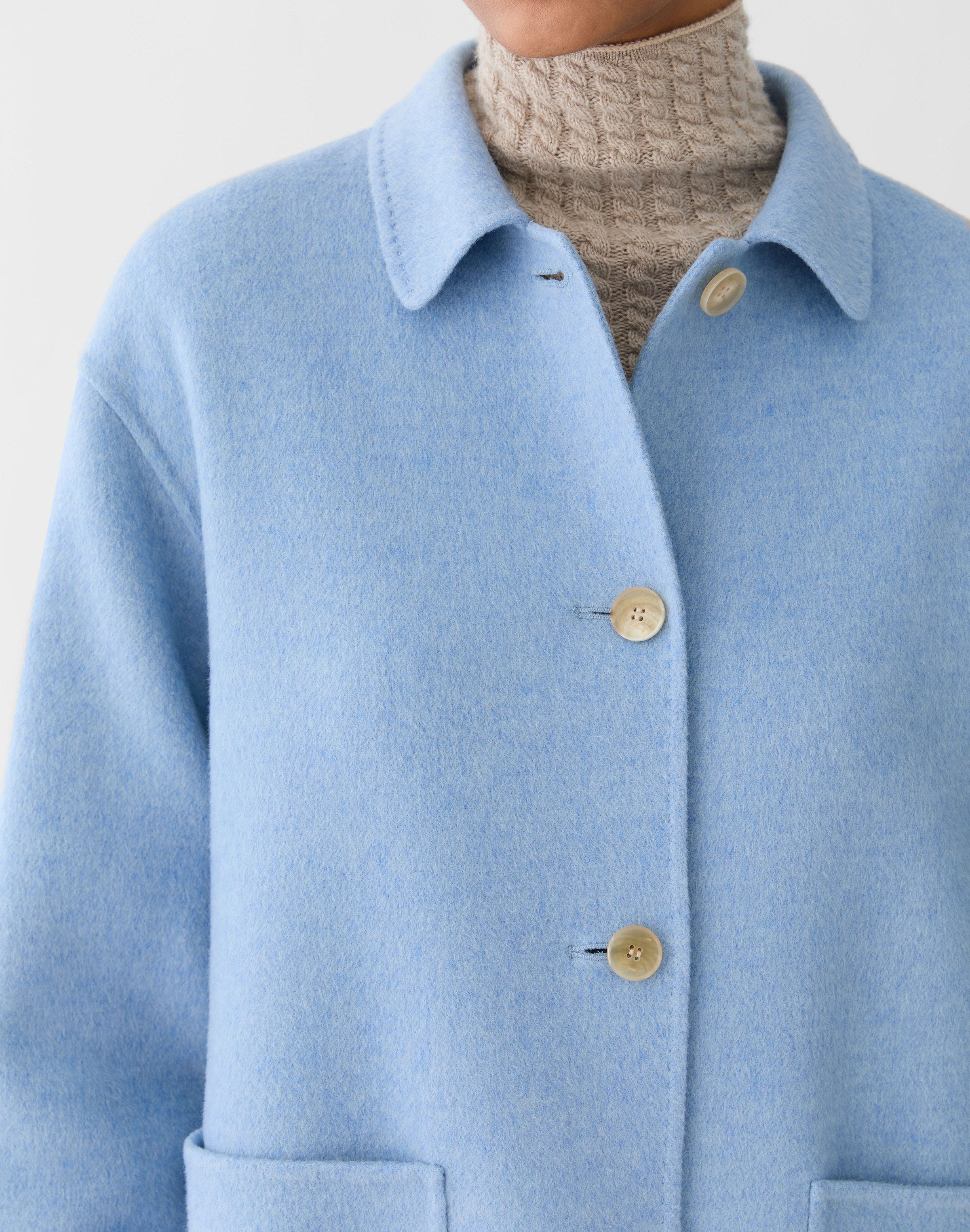 Wool-Cashmere Double Face Shirt Jacket