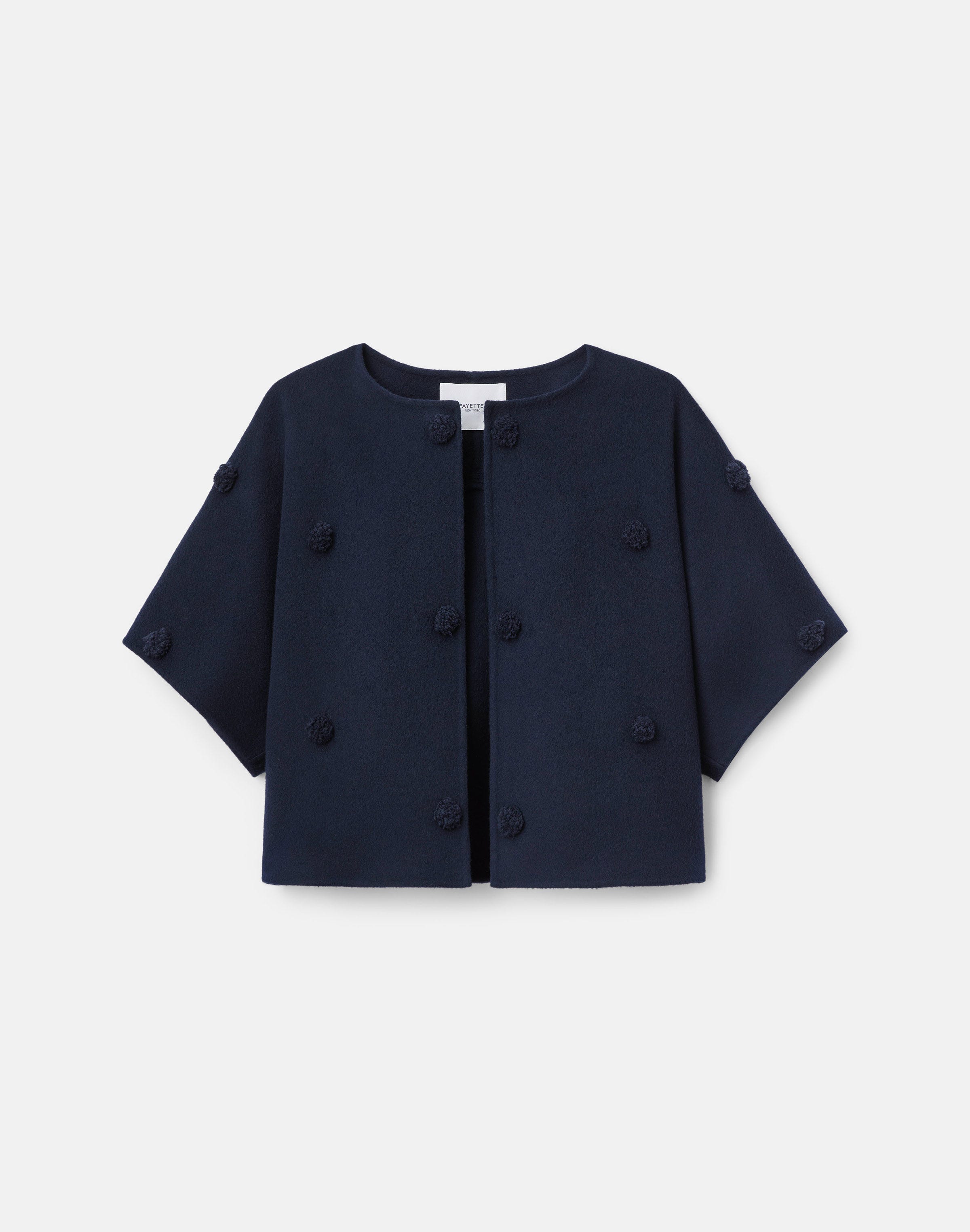 Wool-Cashmere Double Face Embellished Polka Dot Jacket