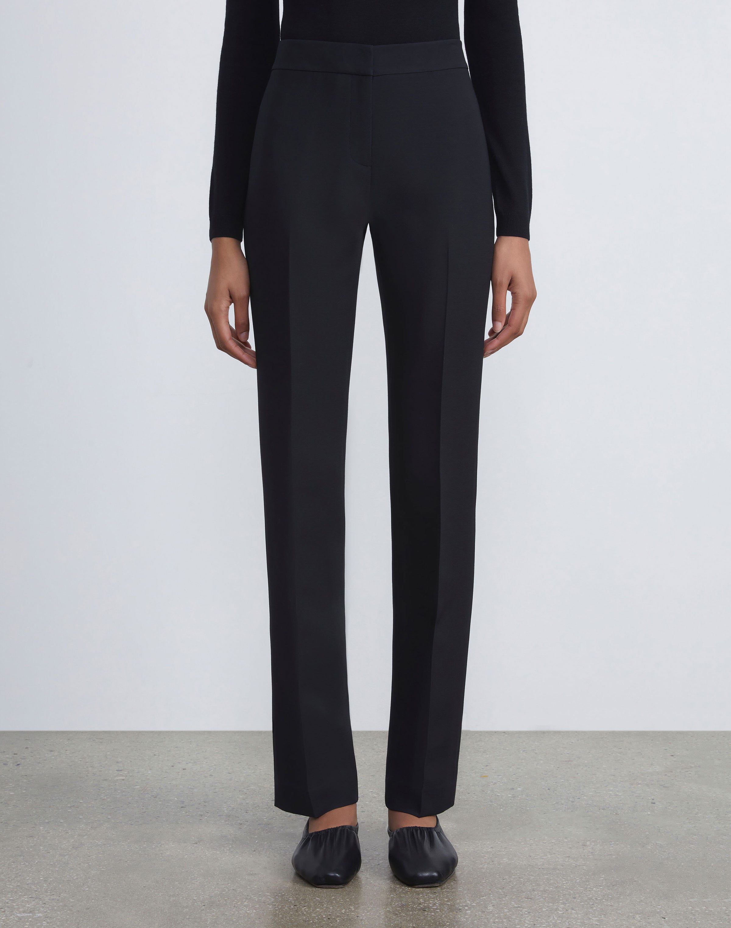 Petite Wool-Silk Crepe Barrow Pant