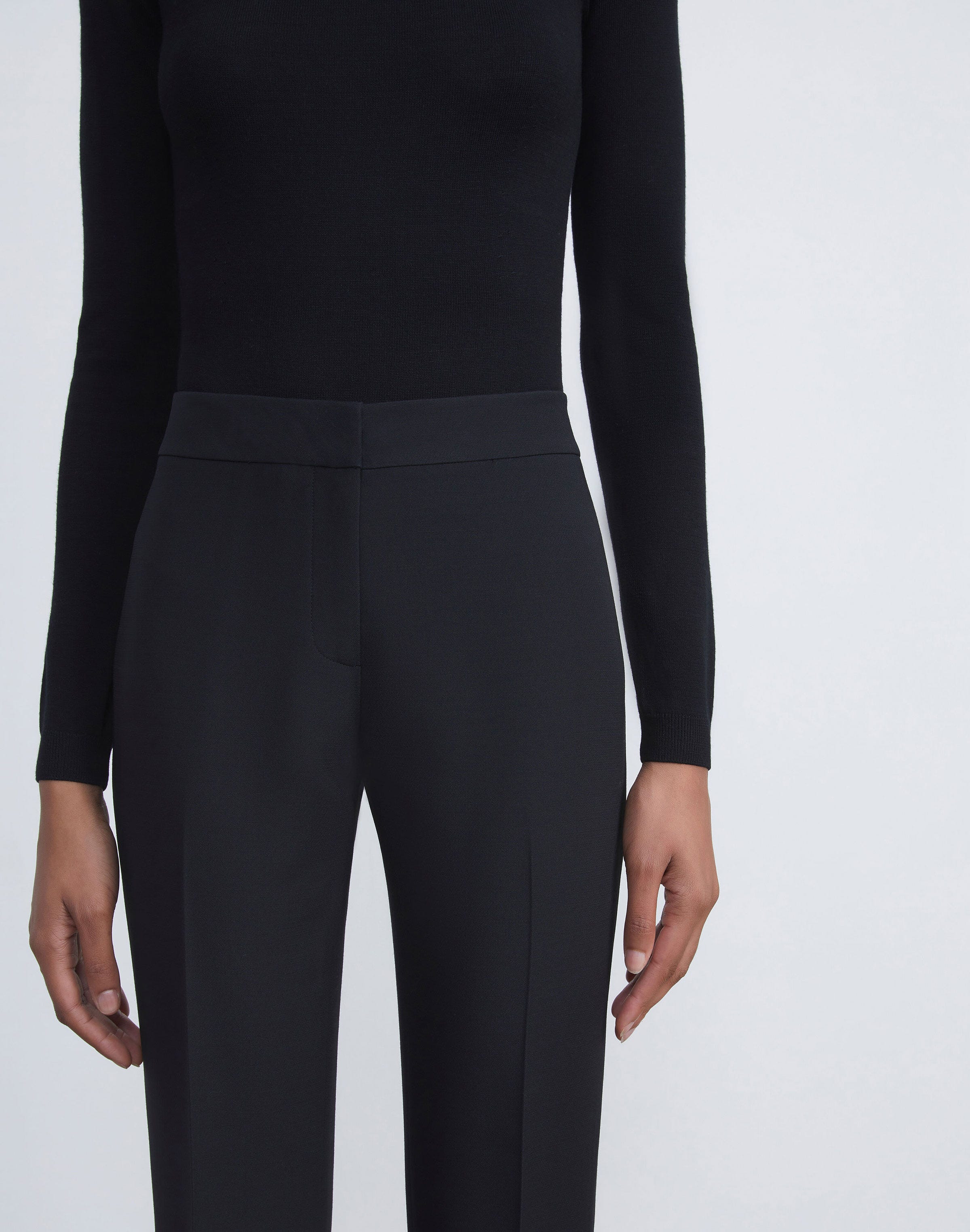 Petite Wool-Silk Crepe Barrow Pant