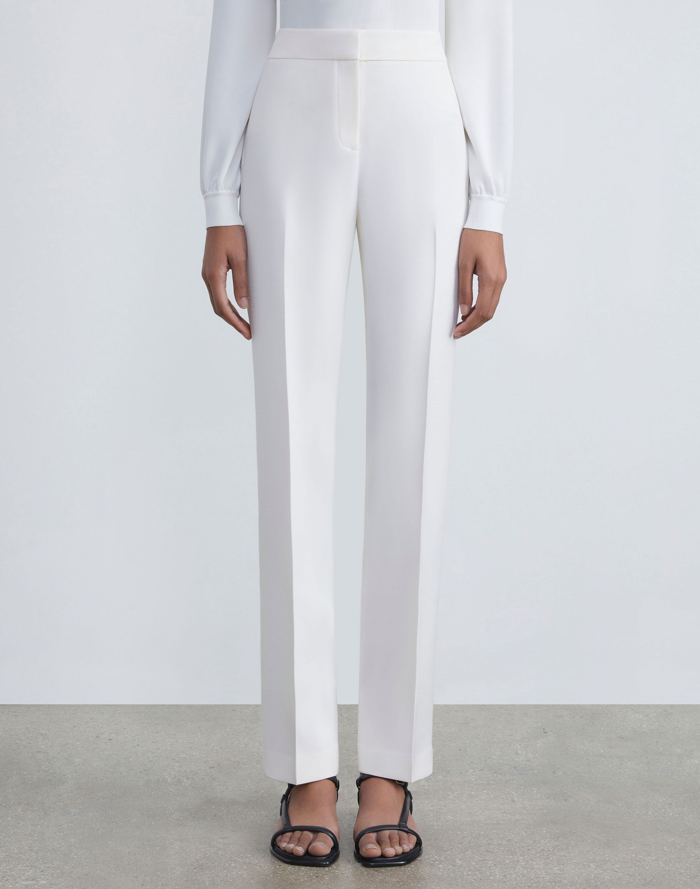 Wool-Silk Crepe Barrow Pant