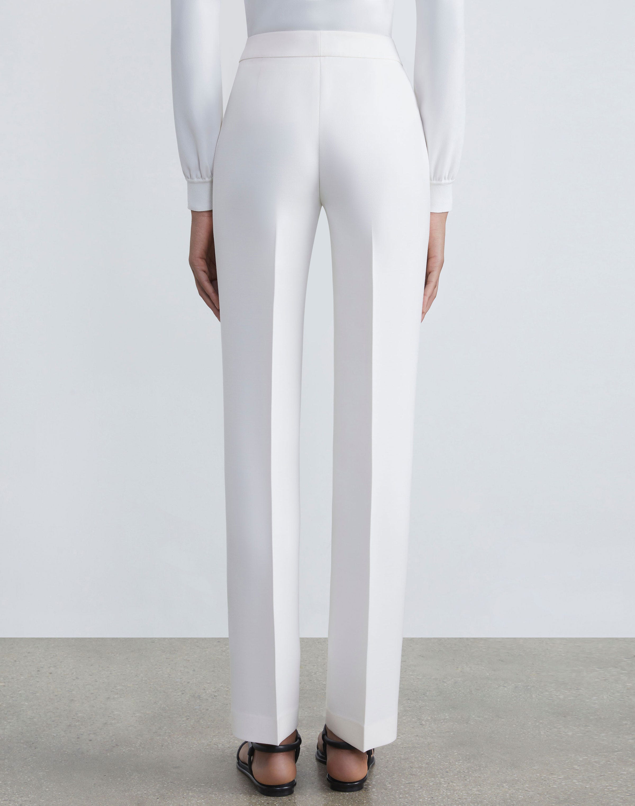 Wool-Silk Crepe Barrow Pant