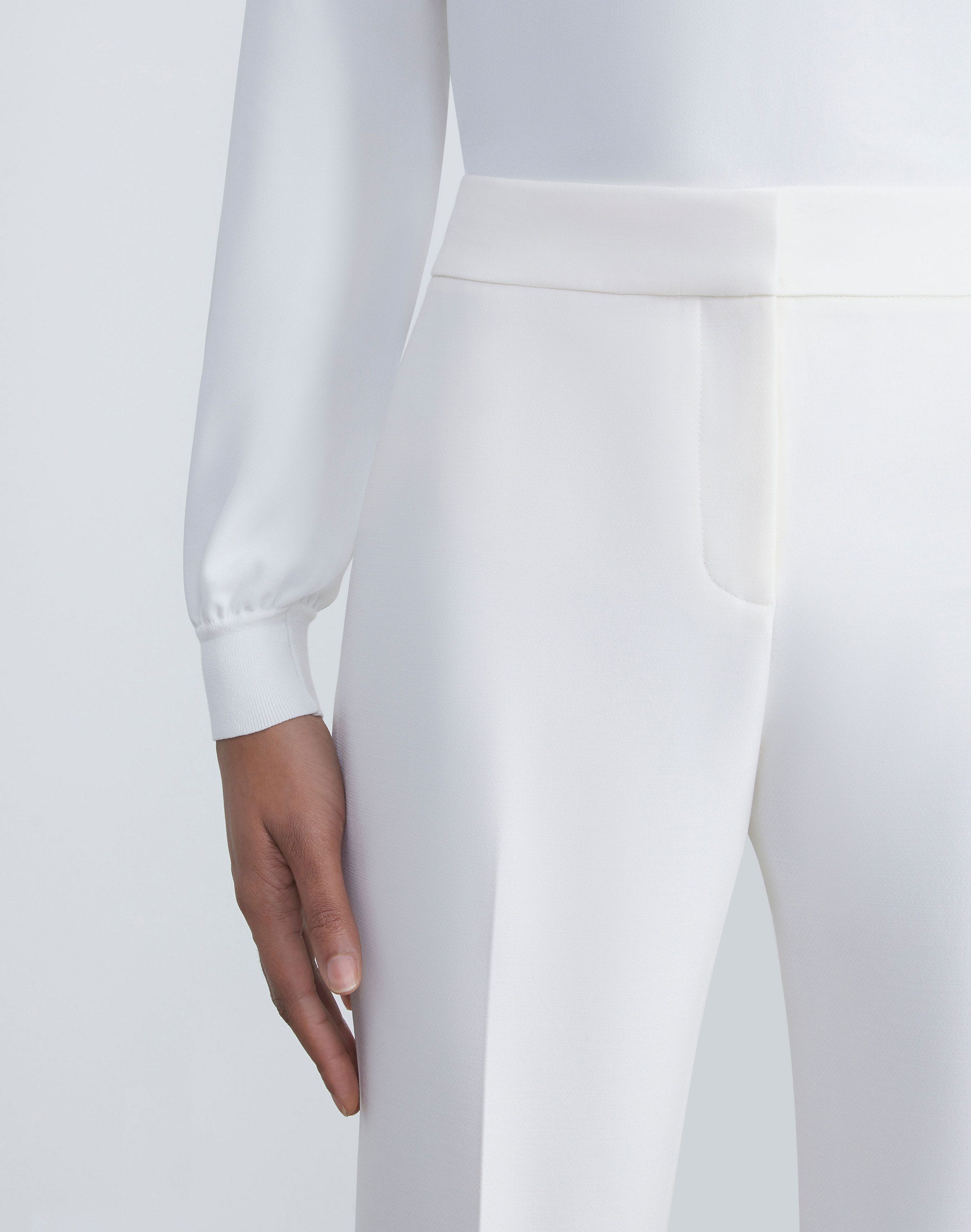 Wool-Silk Crepe Barrow Pant