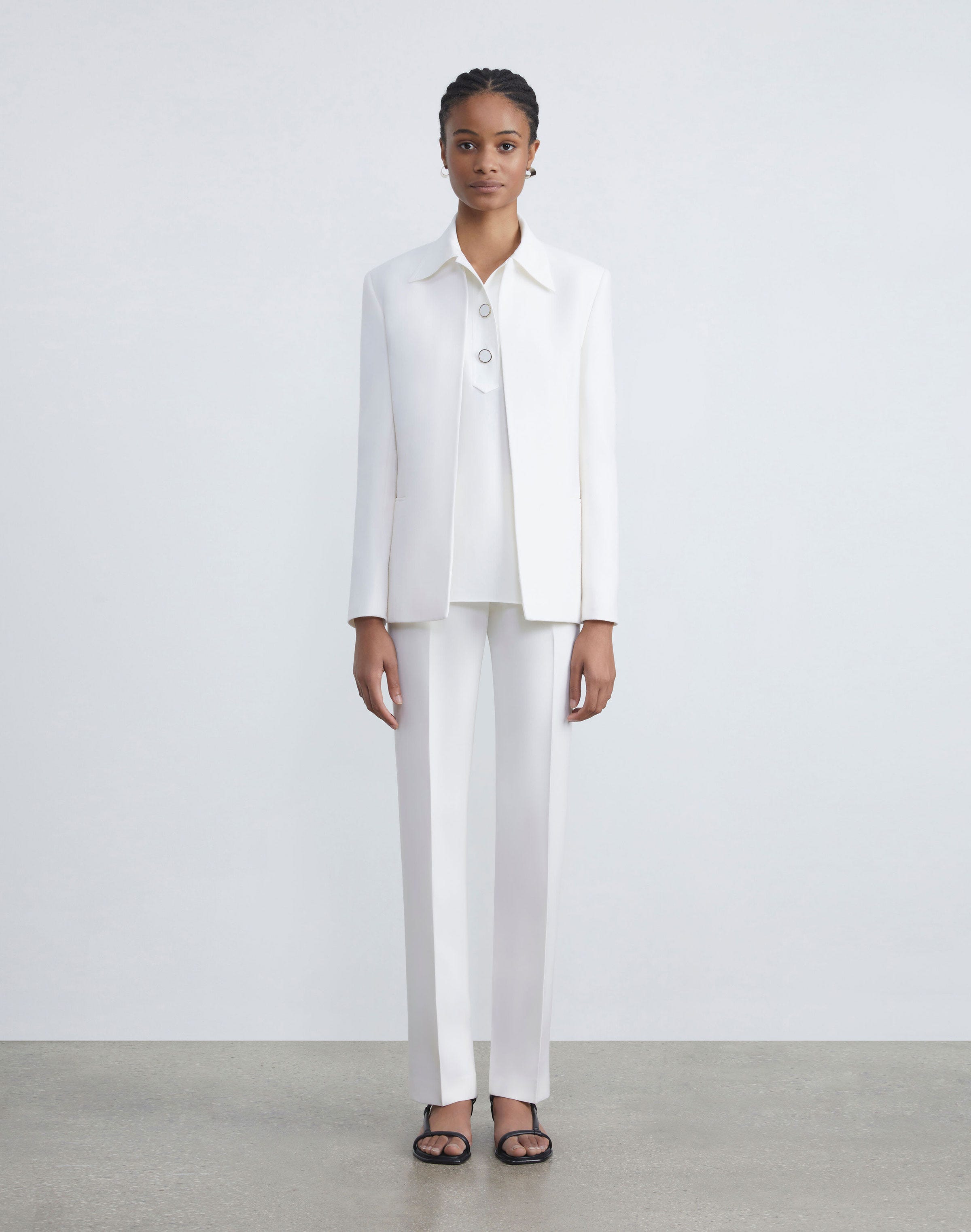 Wool-Silk Crepe Barrow Pant