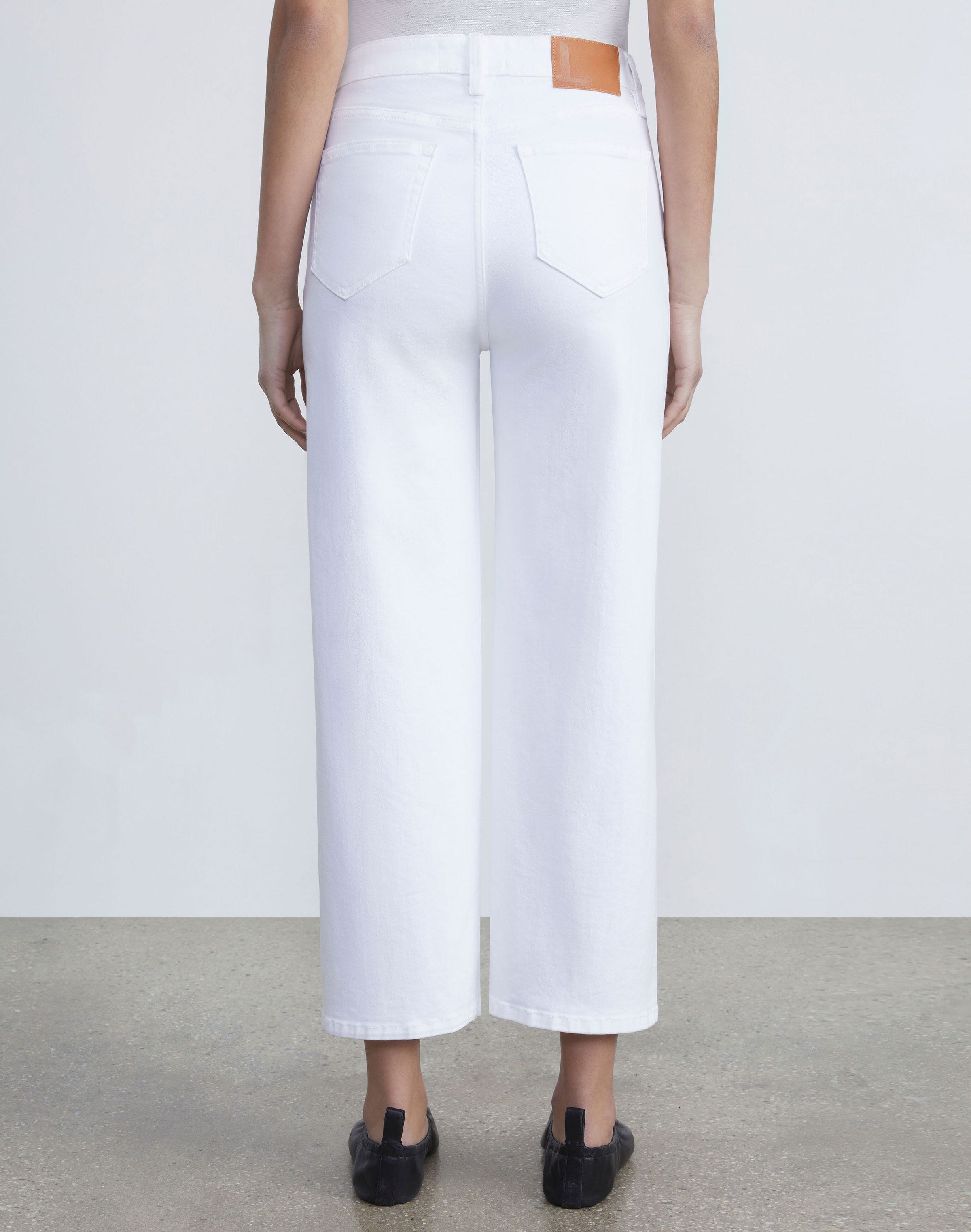L148 Denim Wyckoff Wide-Leg Cropped Jean