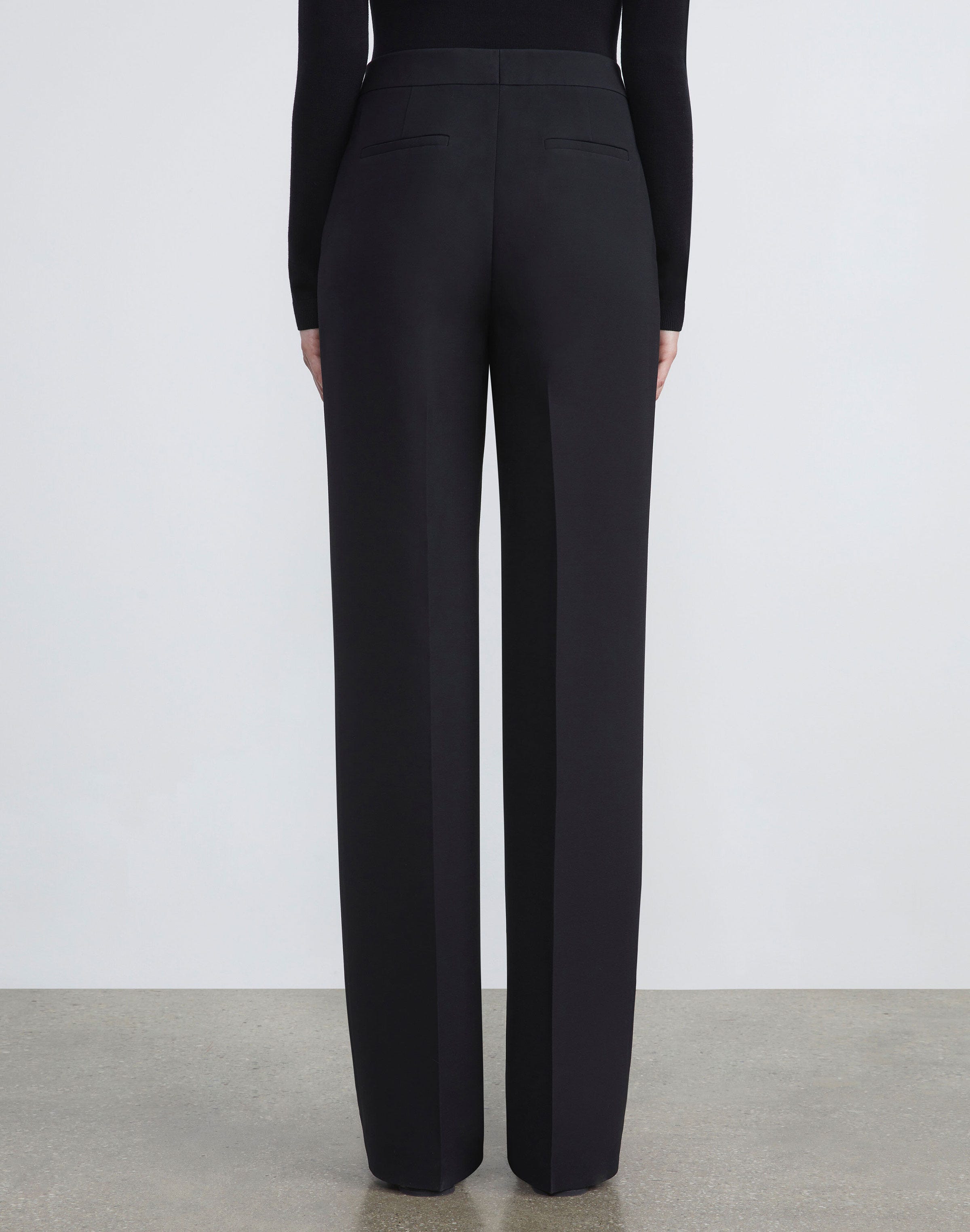 Wool-Silk Crepe Gates Pant