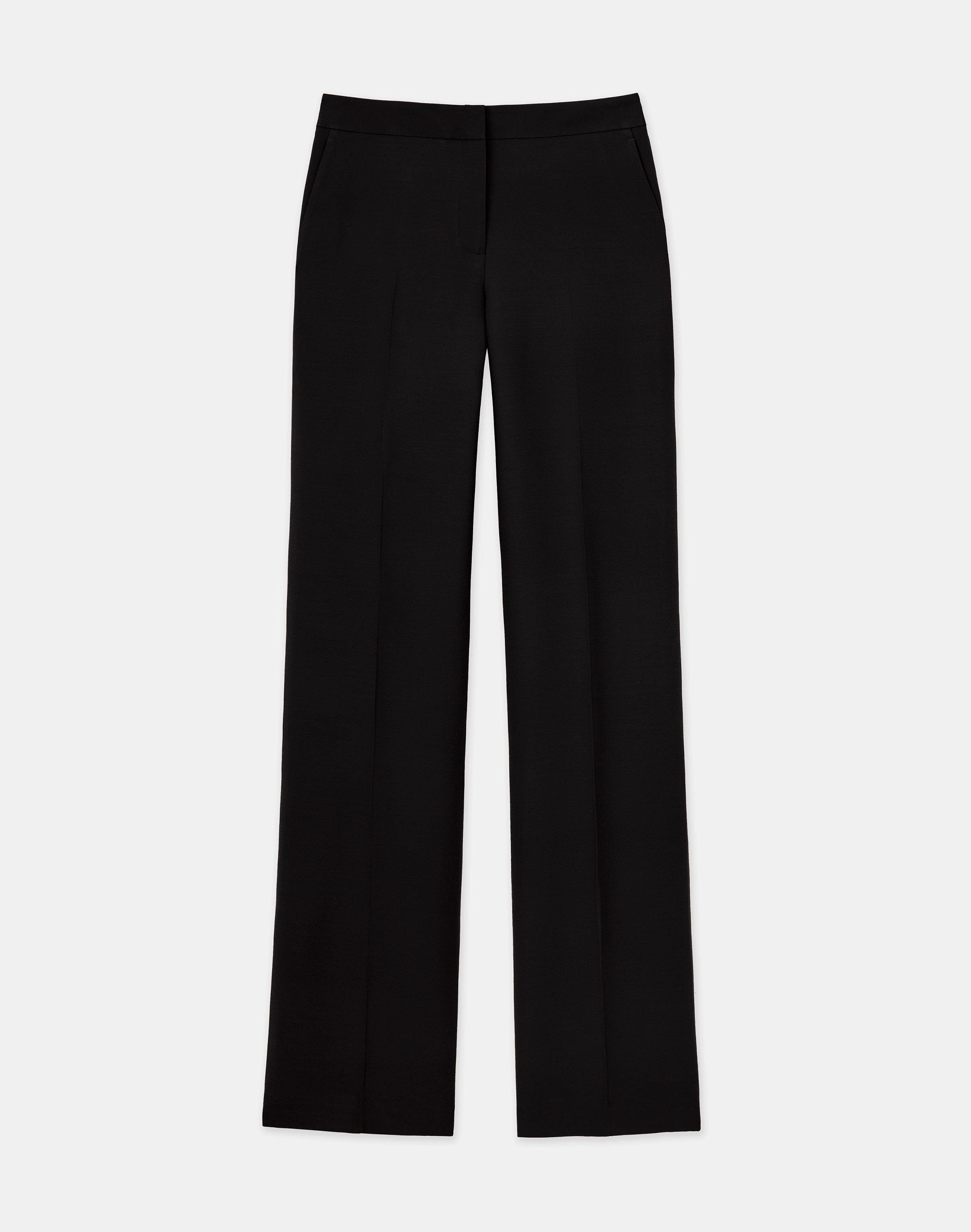 Wool-Silk Crepe Gates Pant