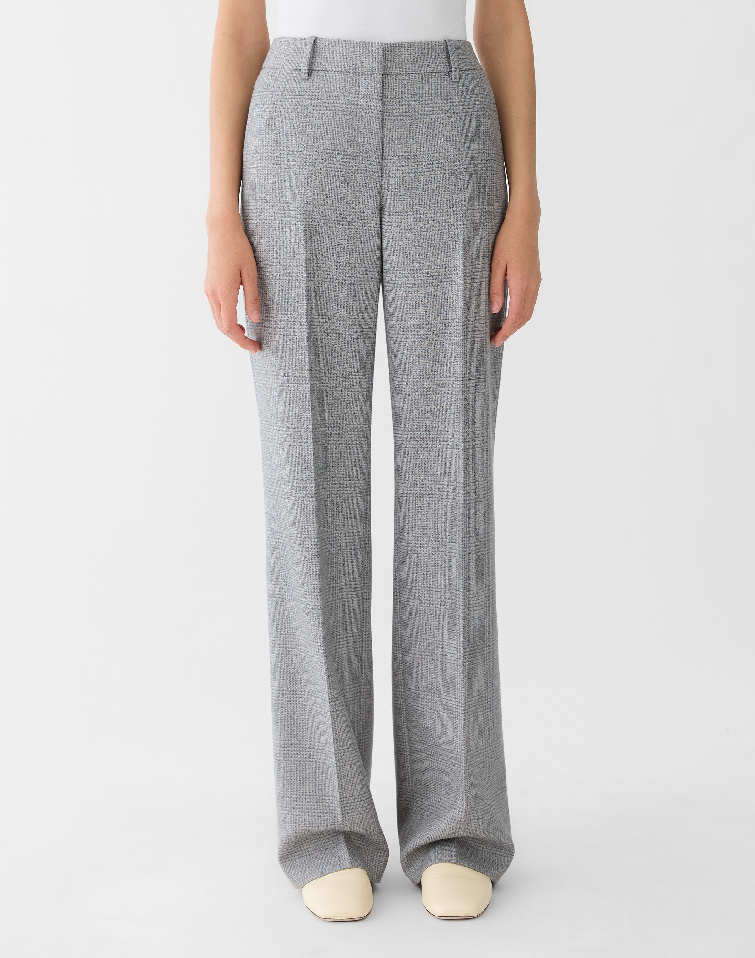 Wool Glen Plaid Gates Straight Pant