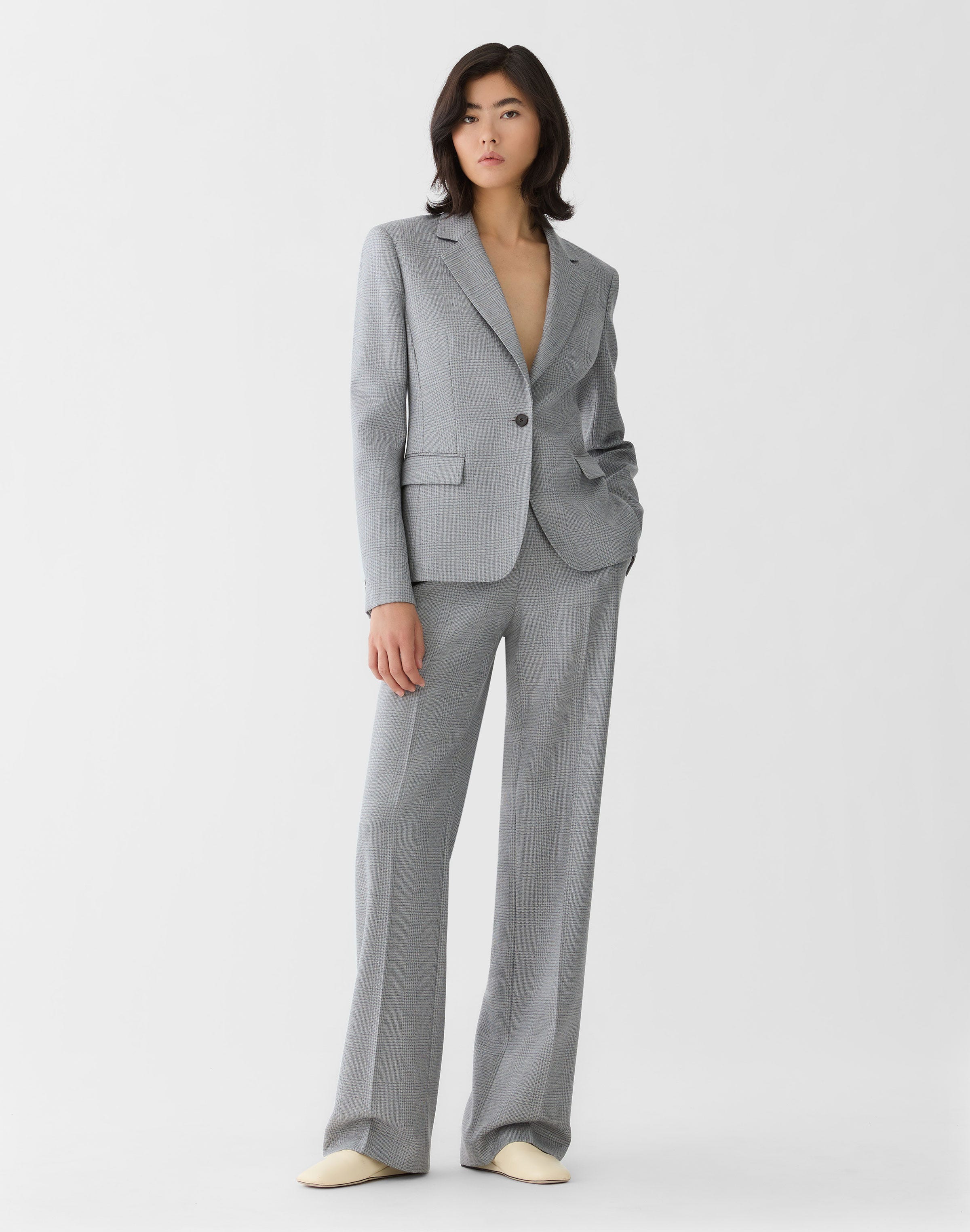 Wool Glen Plaid Gates Straight Pant