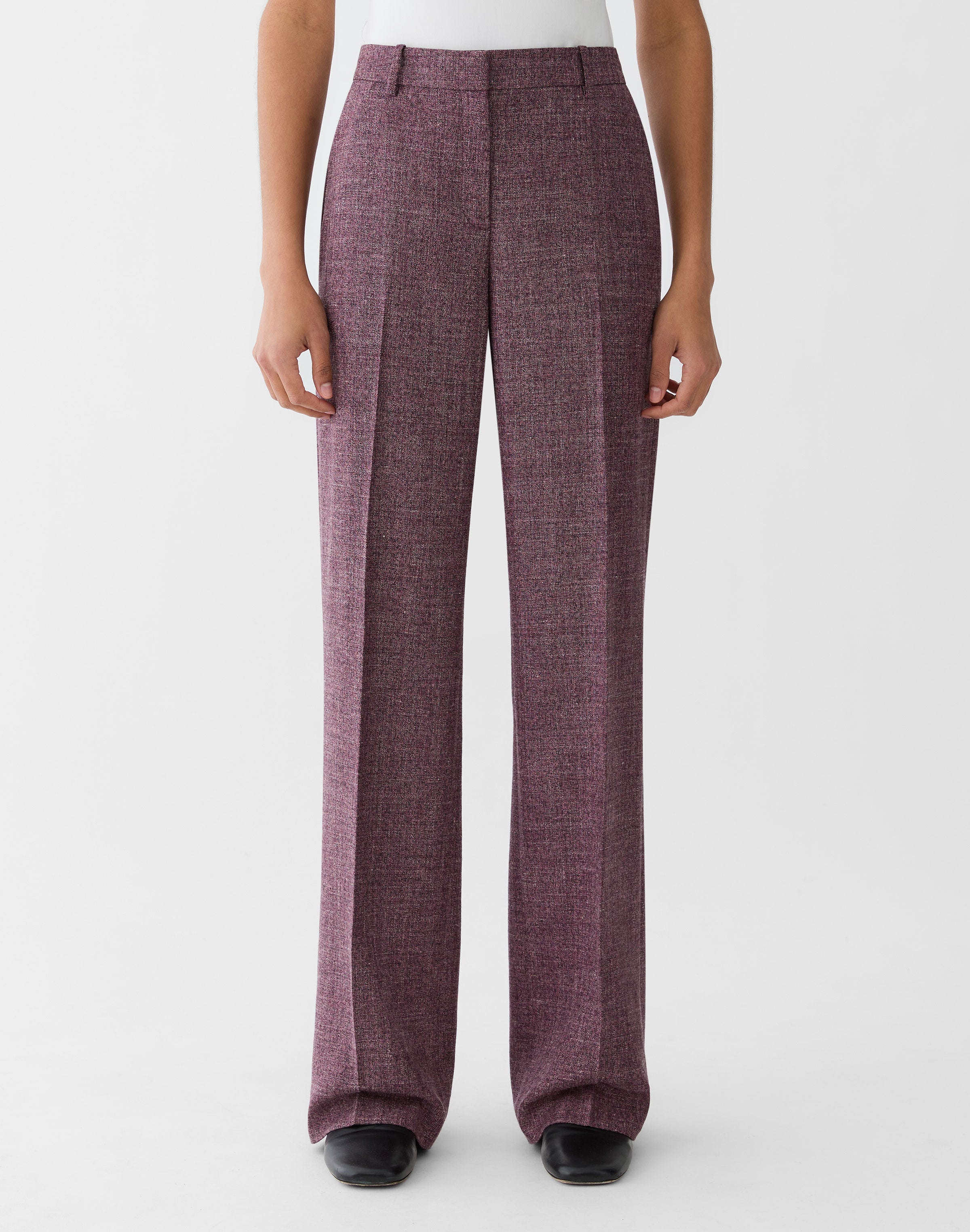 Wool Mouliné Gates Straight Pant