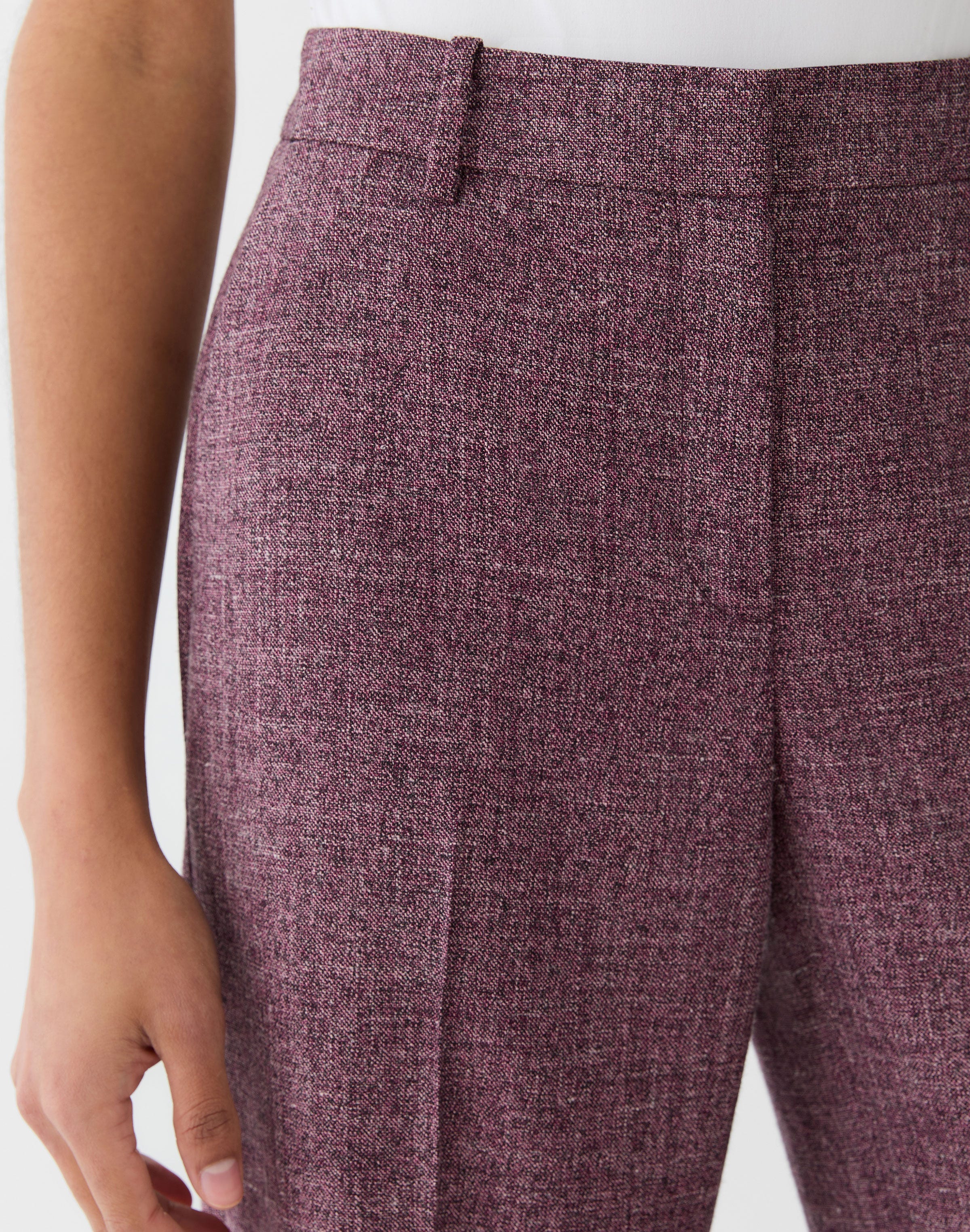 Wool Mouliné Gates Straight Pant