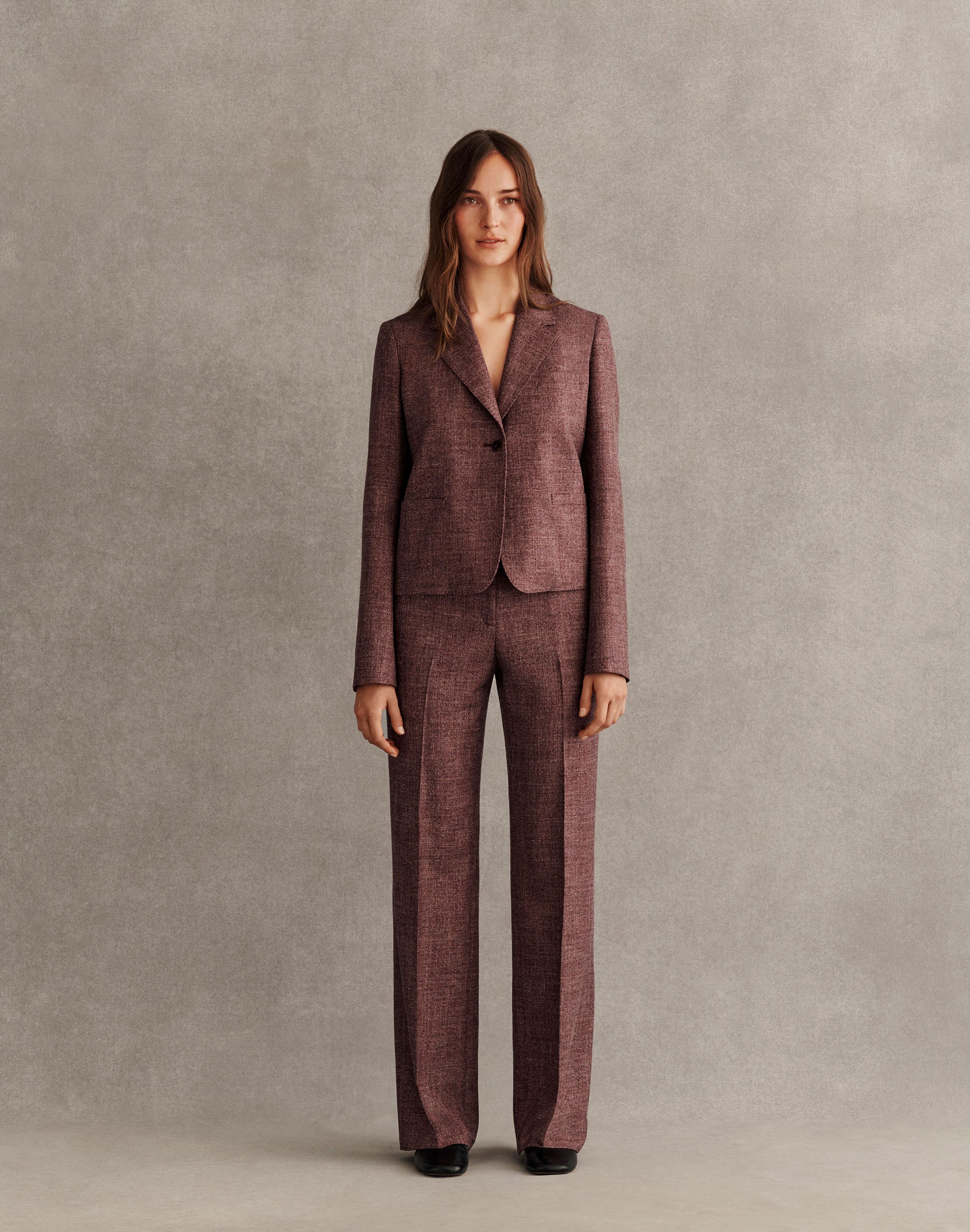 Wool Mouliné Gates Straight Pant