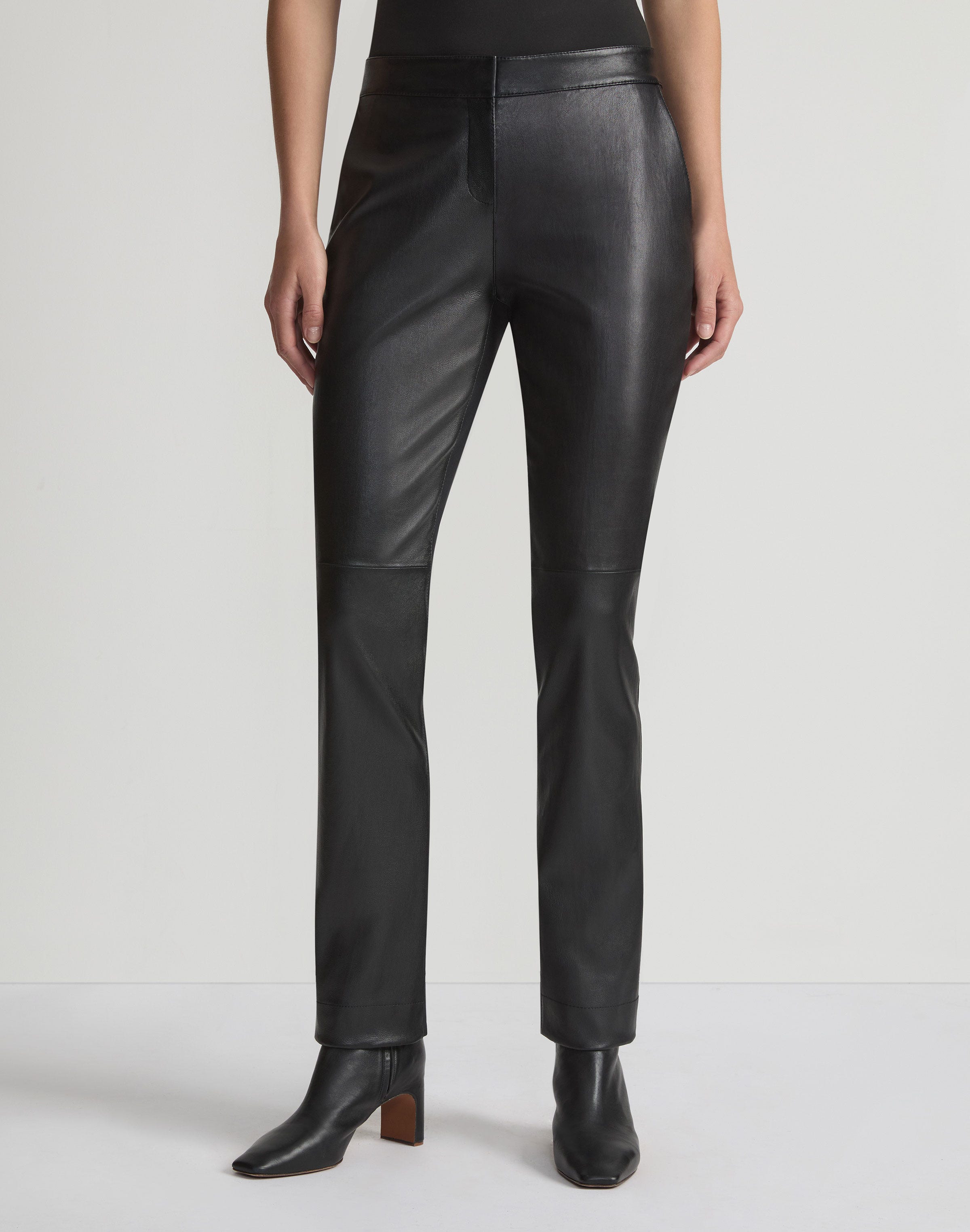 Nappa Lambskin Leather & Acclaimed Stretch Manhattan Cigarette Pant