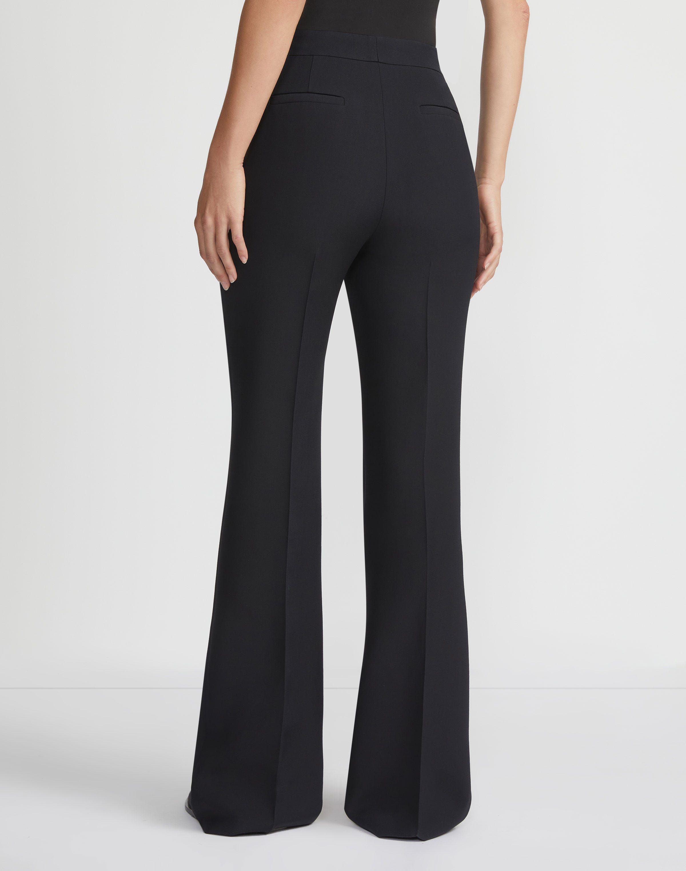 Wool-Silk Crepe Saint Marks Flared Pant