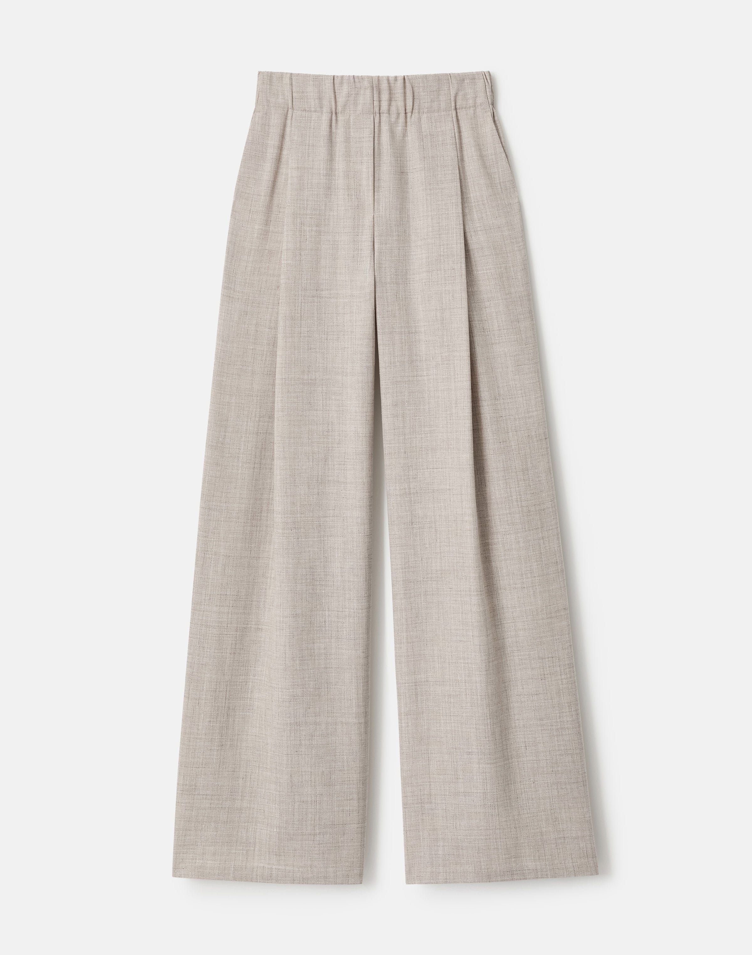 Tropical Wool-Silk Astor Pleated Wide Leg Pant