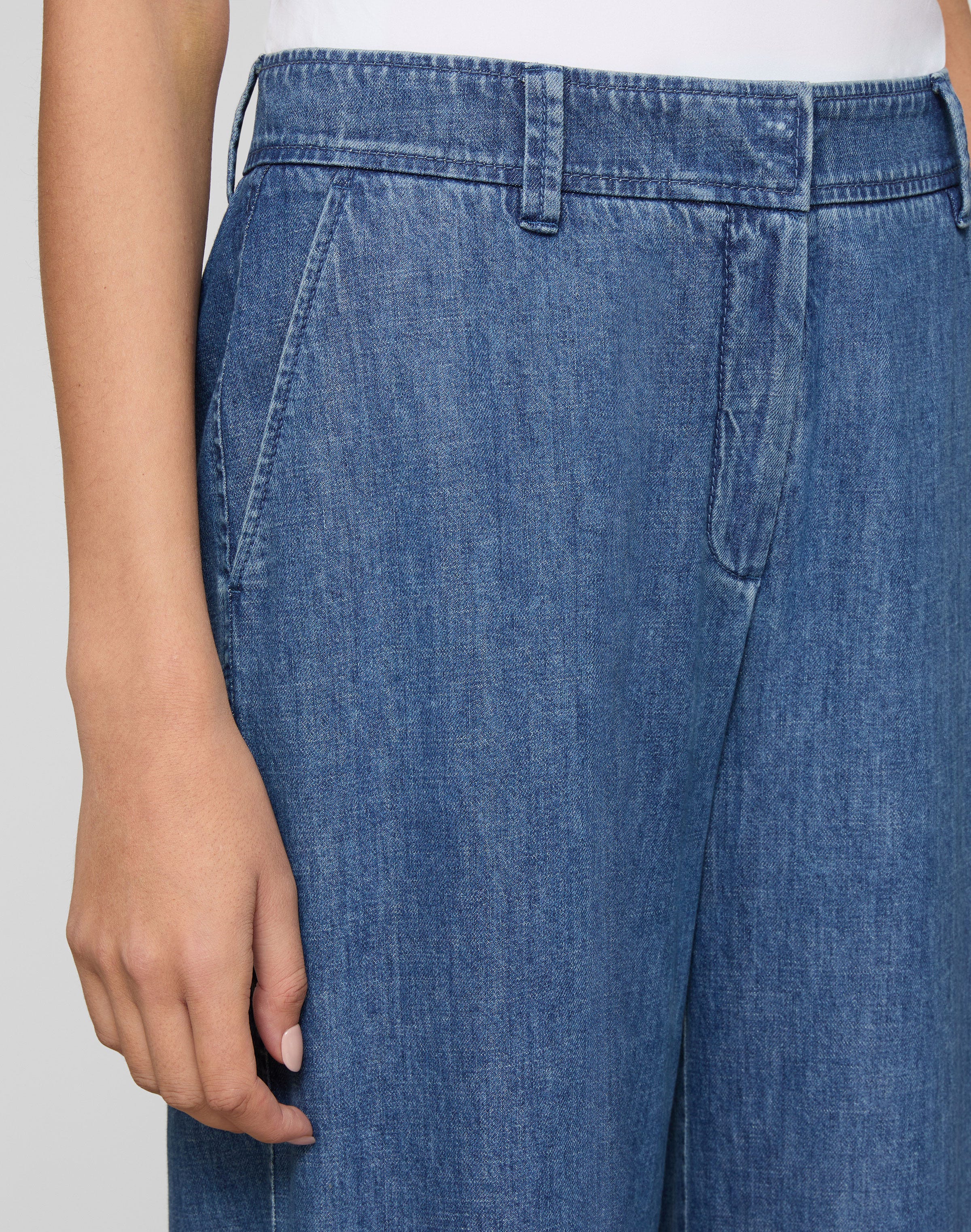 Chambray Charles Wide Leg Pant
