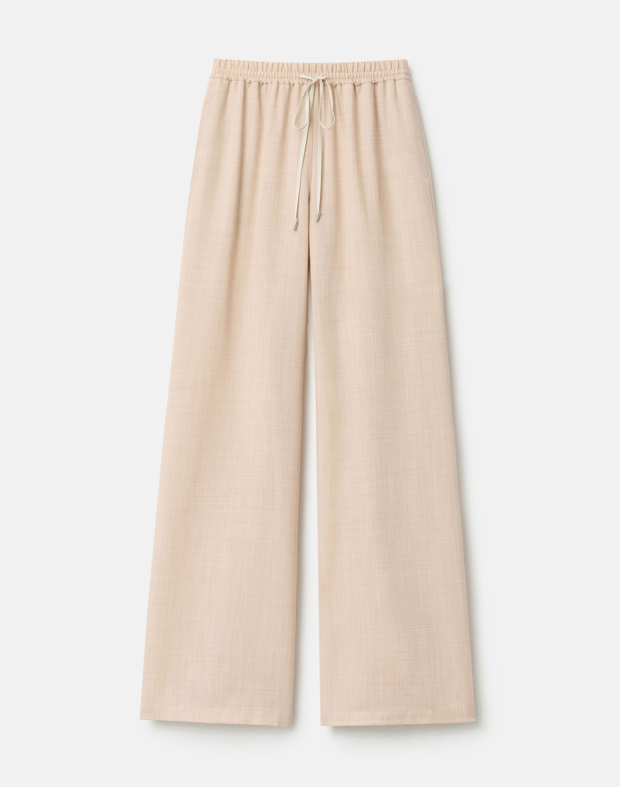 Fine Wool-Silk Twill Penn Wide Leg Pant