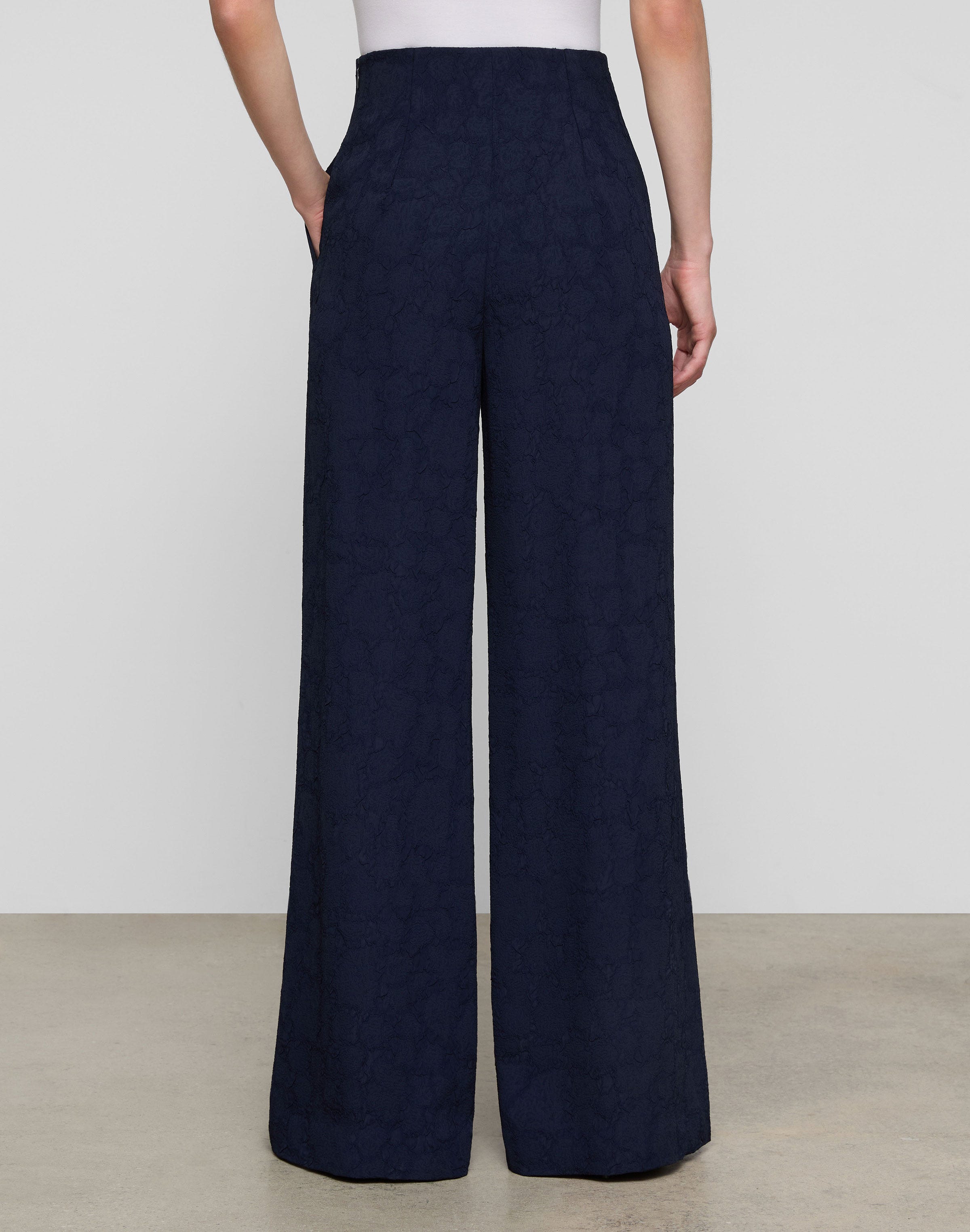 Rosette Jacquard Thames Wide Leg Pant