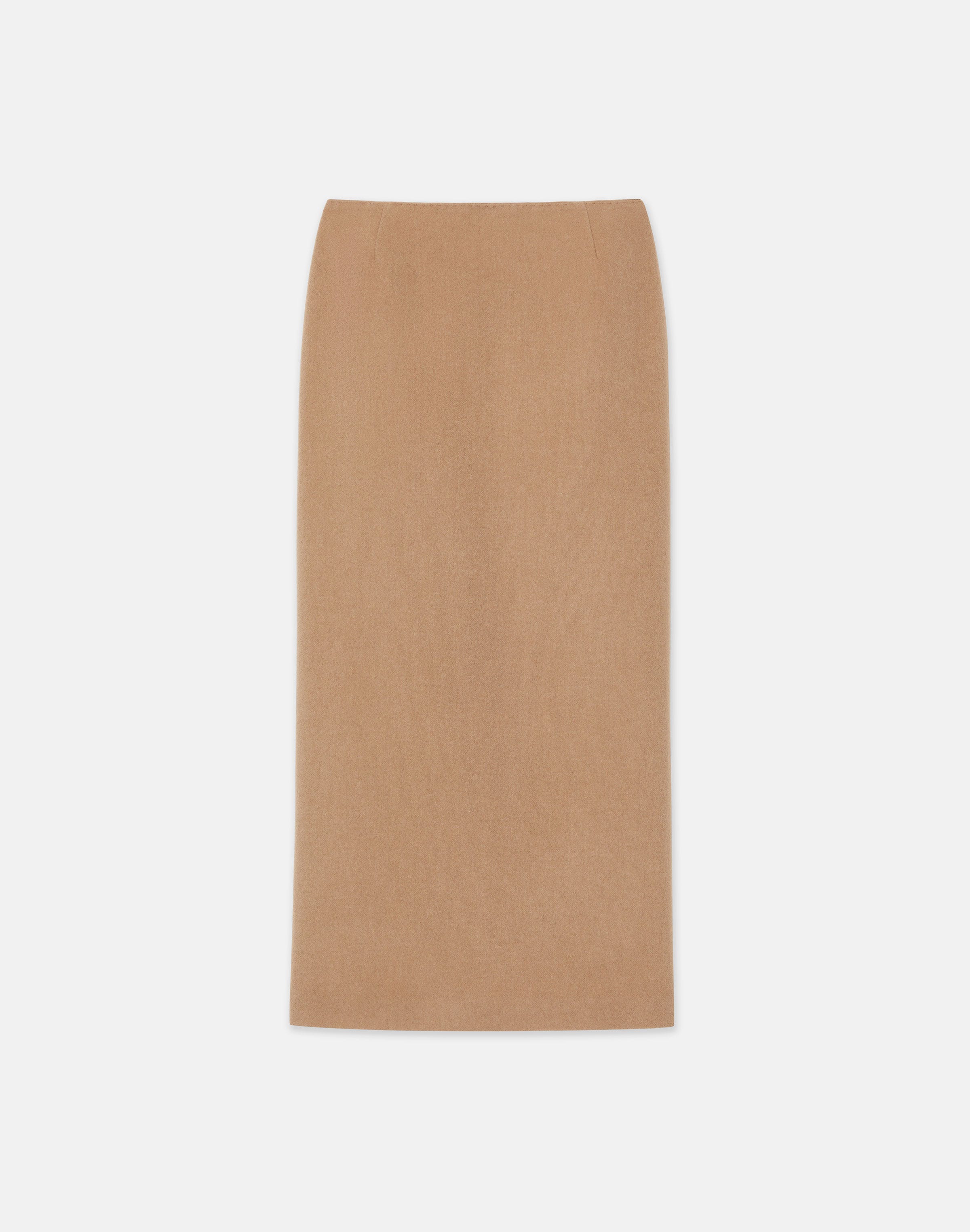 Camel Hair Slim Pencil Skirt