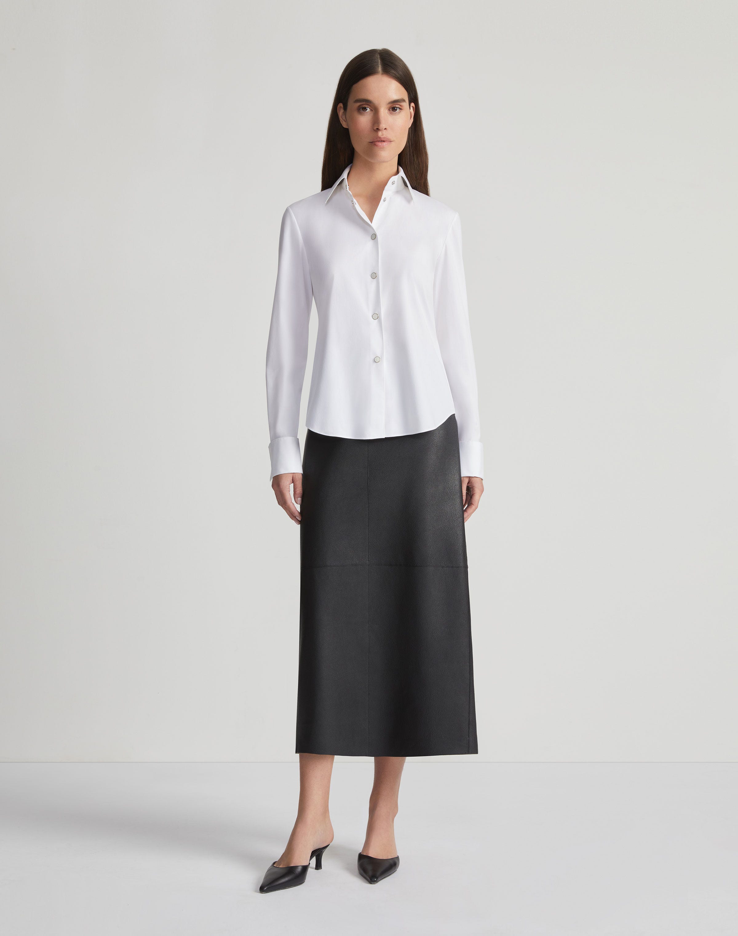 Full Grain Lambskin Leather Pencil Skirt