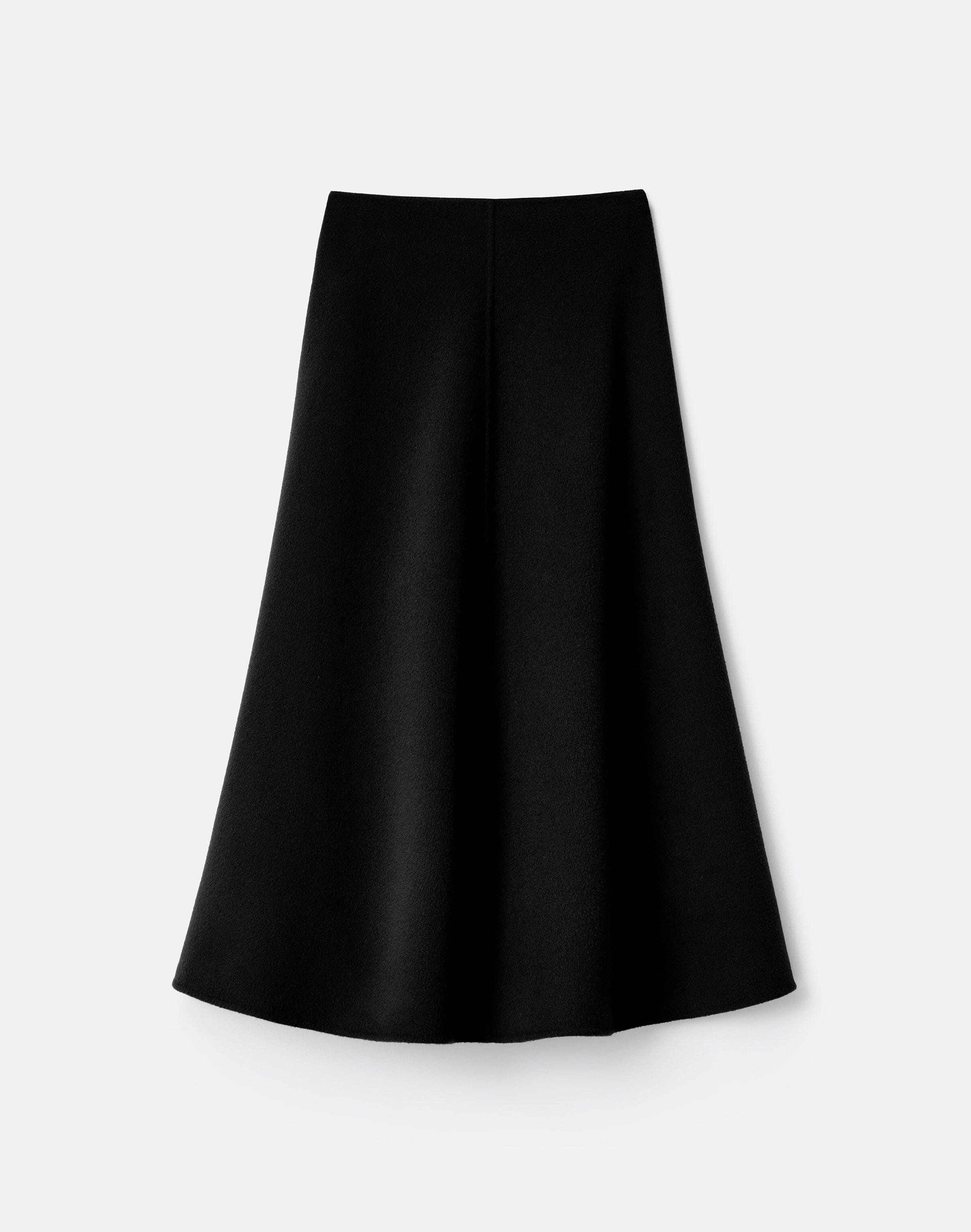 Wool-Cashmere Double Face Flared Skirt