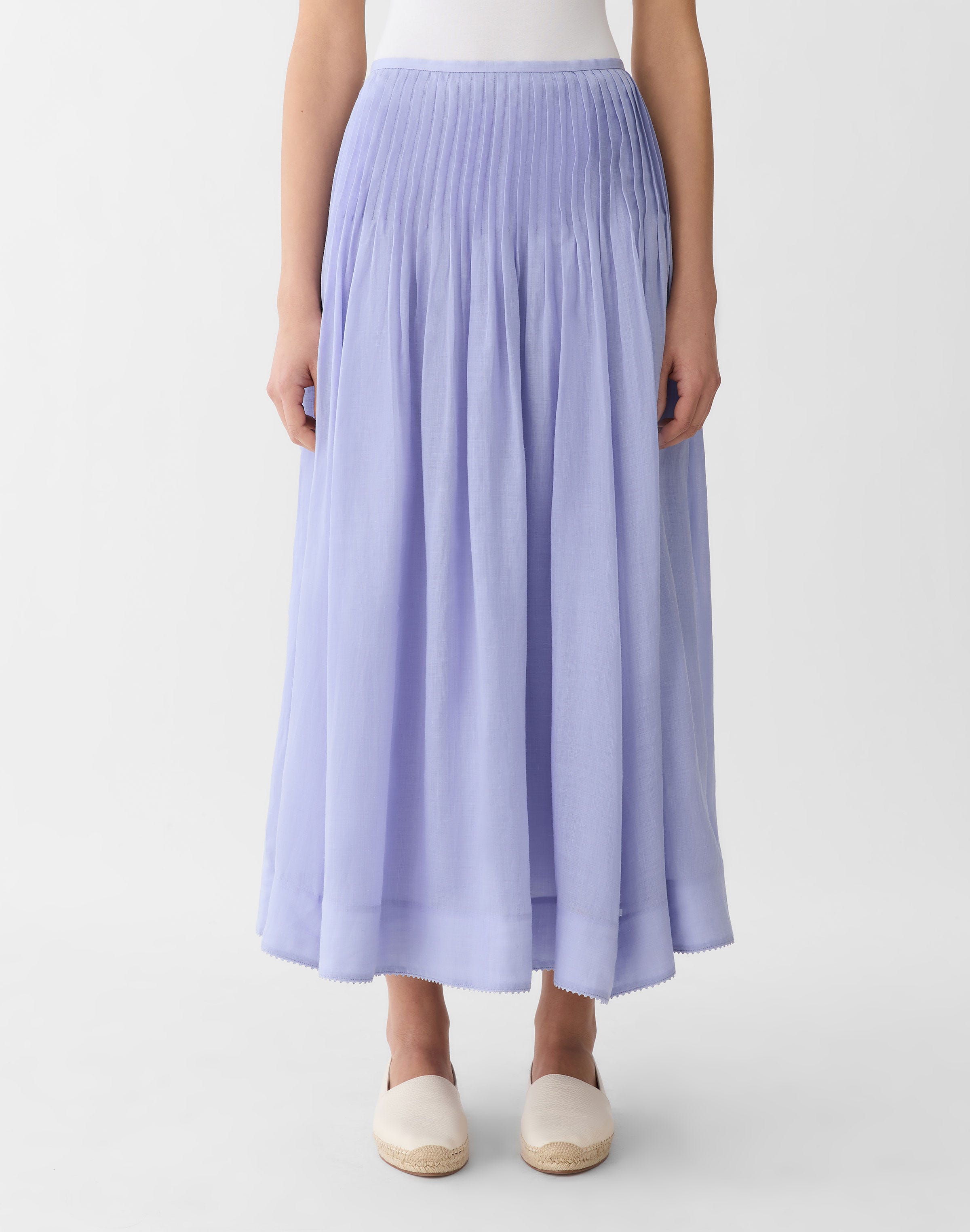 Gemma Cloth Voile Hand Pintucked Maxi Skirt