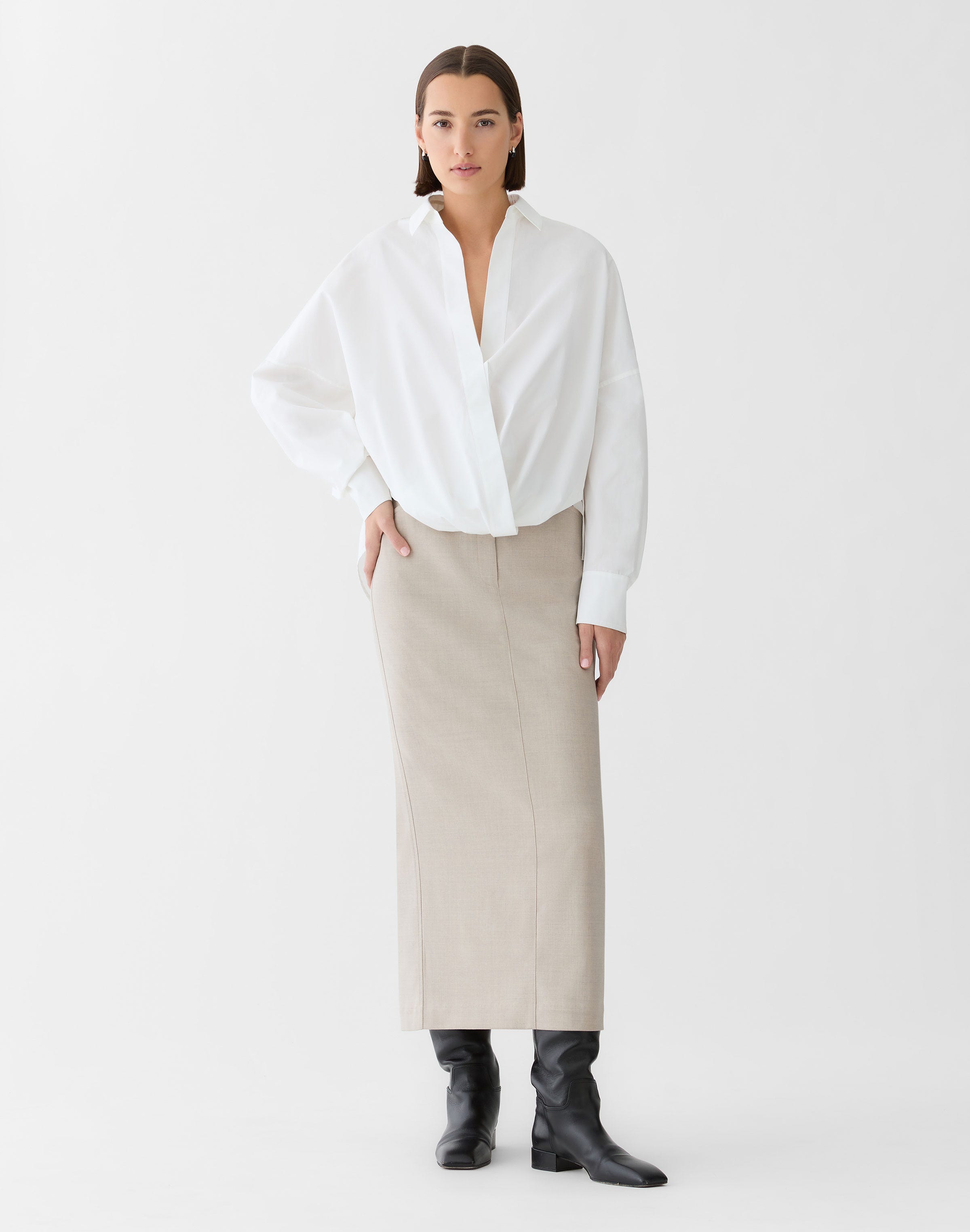 Responsible Stretch Wool Trouser Skirt