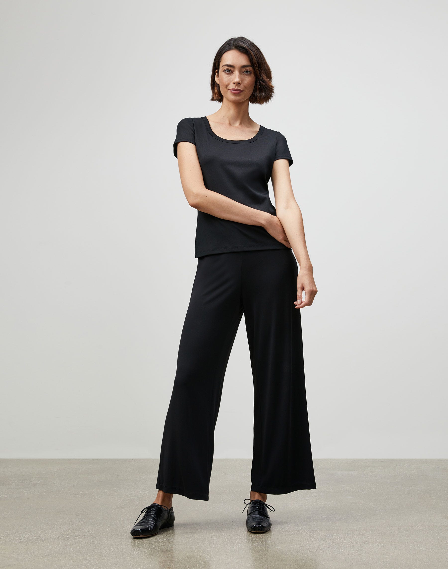 Cotton Rib Scoop Neck T-Shirt