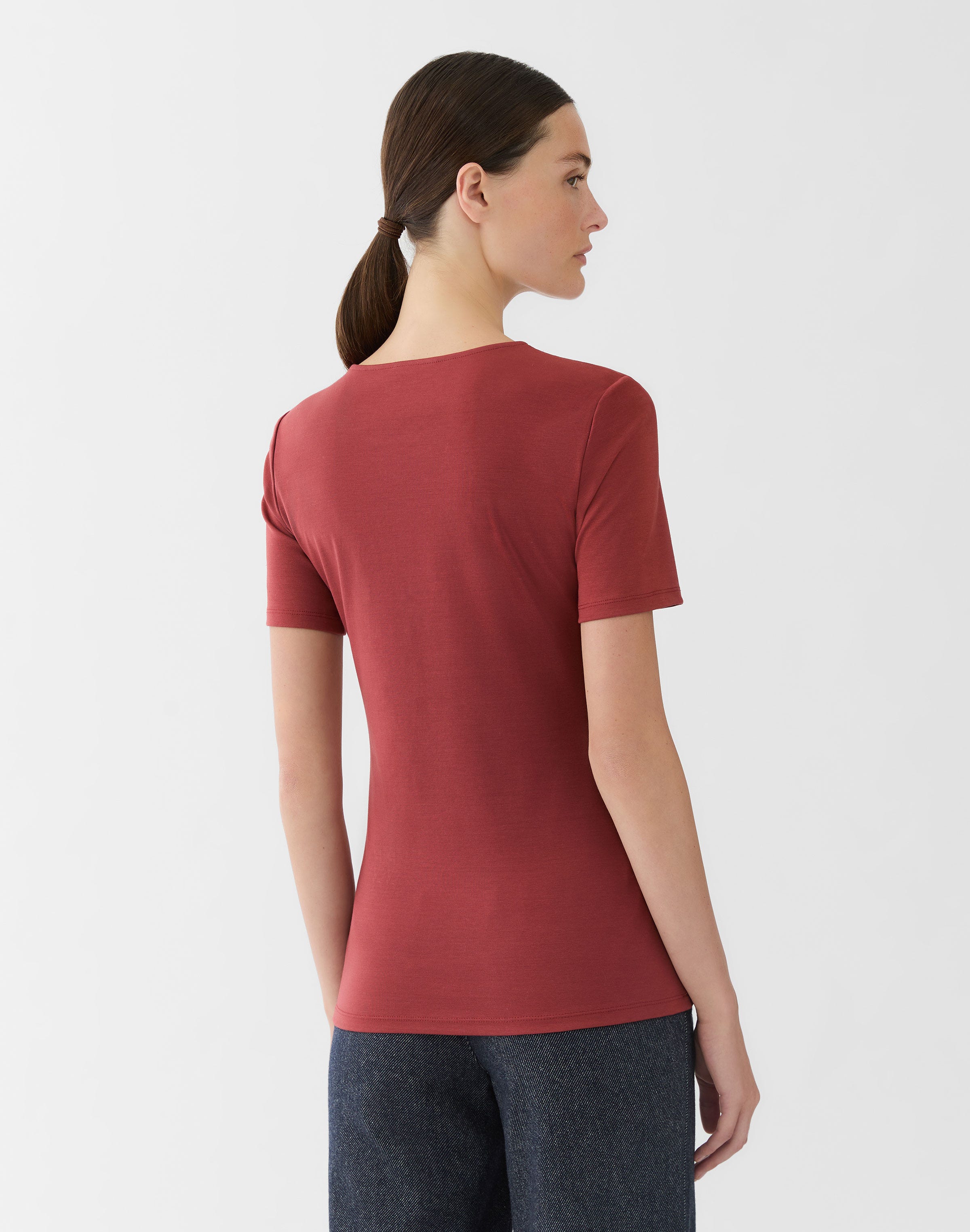 Petite Cotton Rib Crewneck T-Shirt