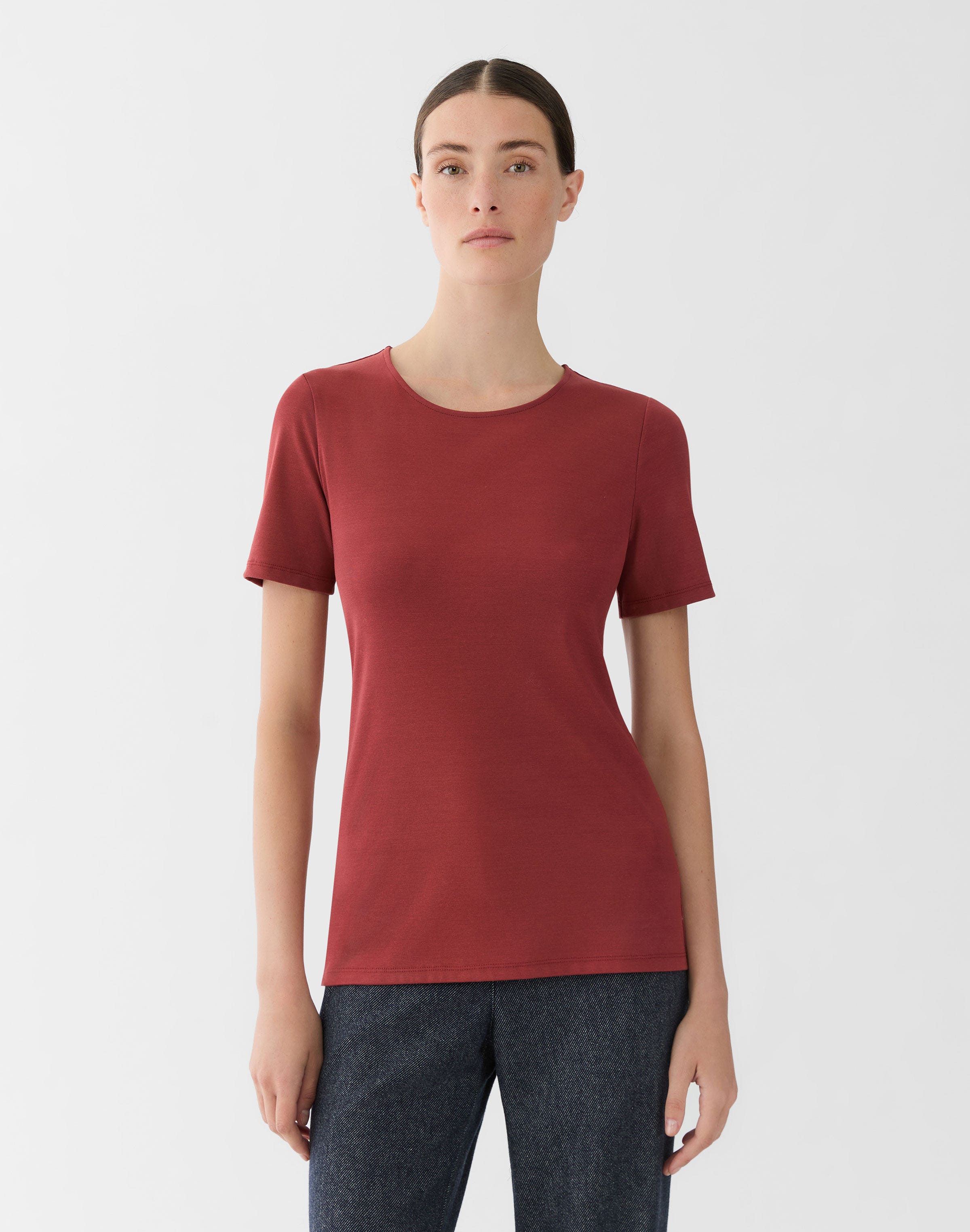 Petite Cotton Rib Crewneck T-Shirt