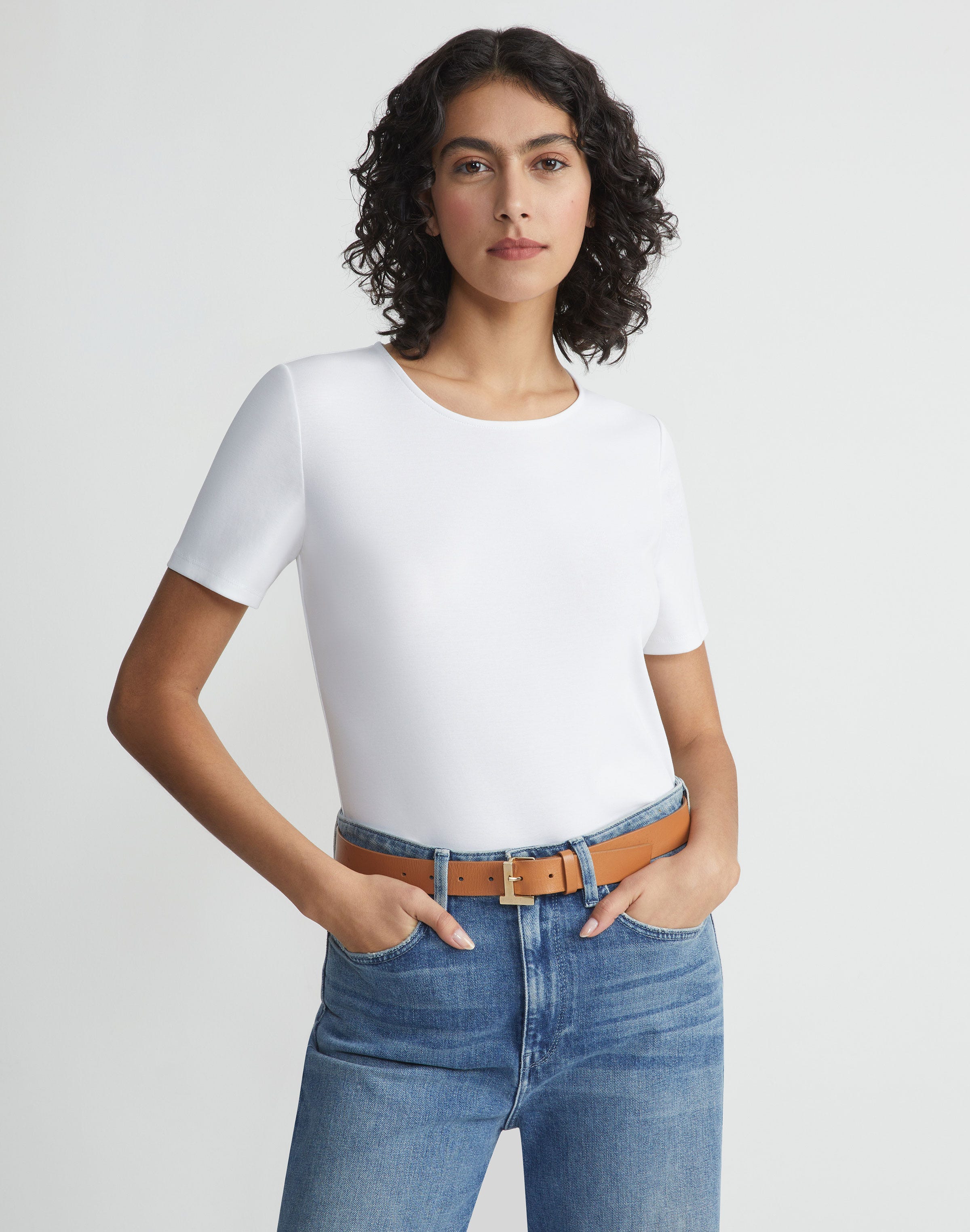 Cotton Rib Crewneck T-Shirt