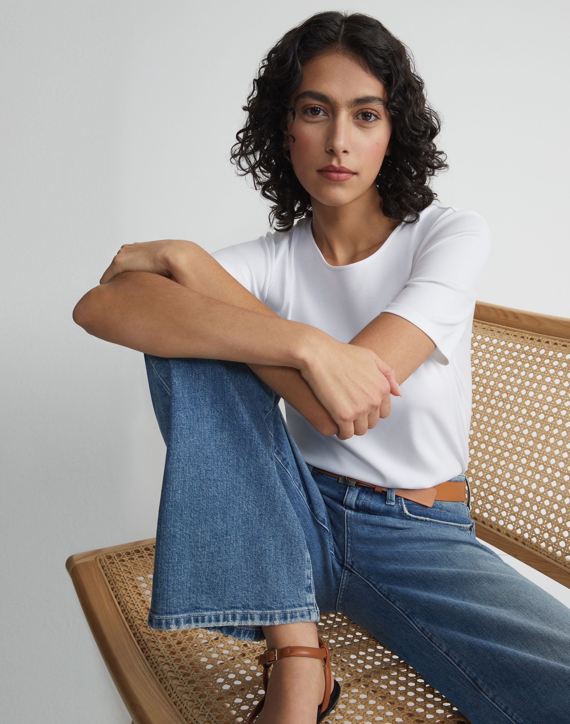 Cotton Rib Crewneck T-Shirt
