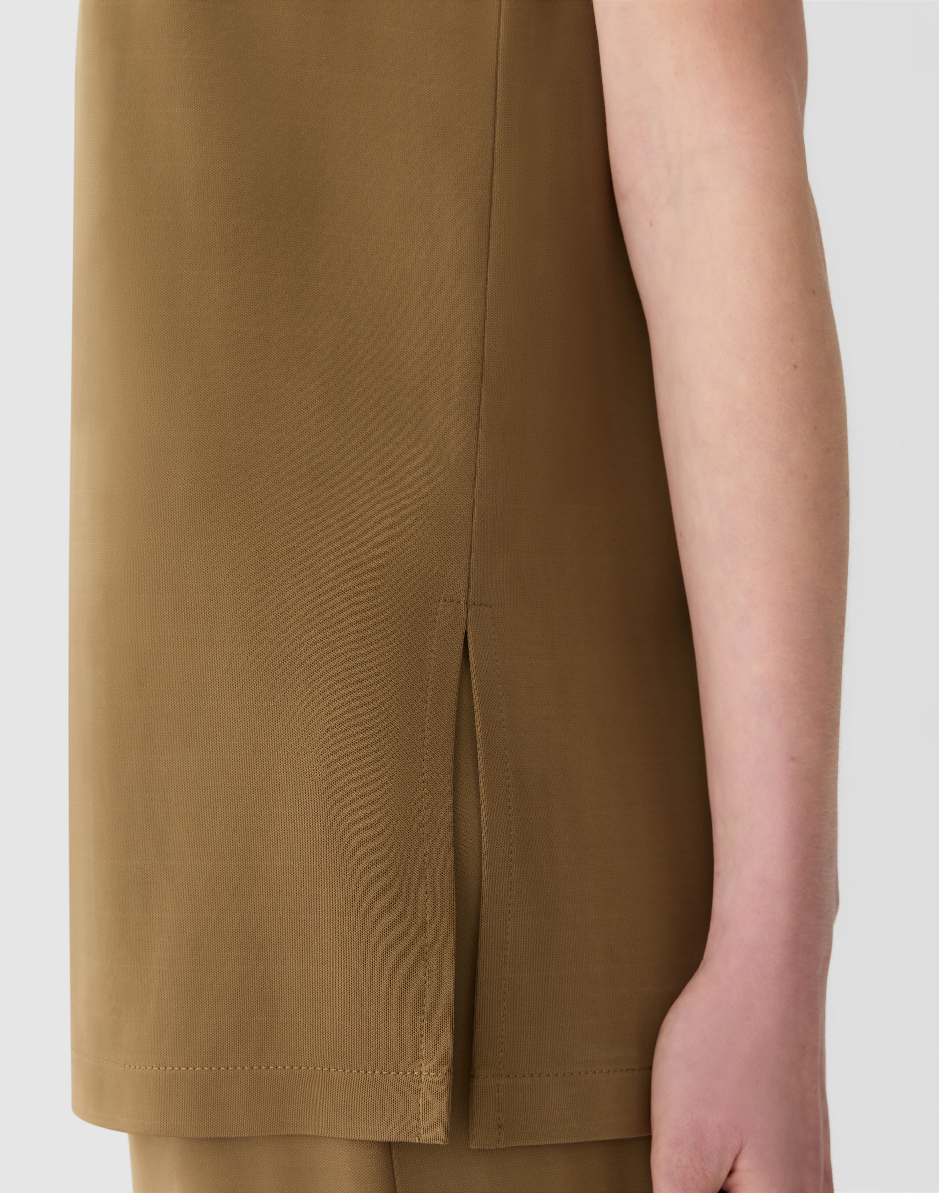Plus-Size Matte Jersey Side Slit Tunic