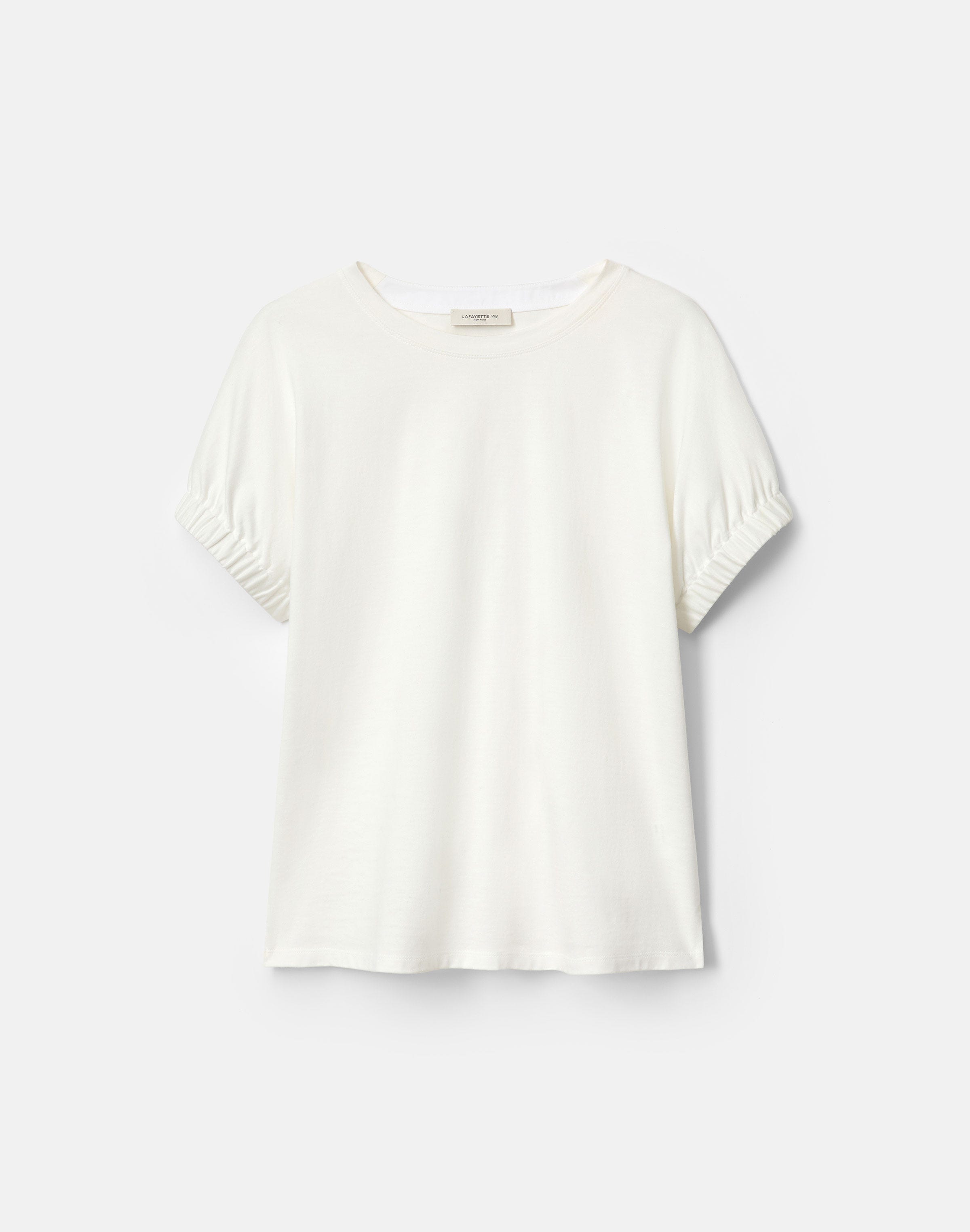 Cotton Jersey Gathered Cuff T-Shirt