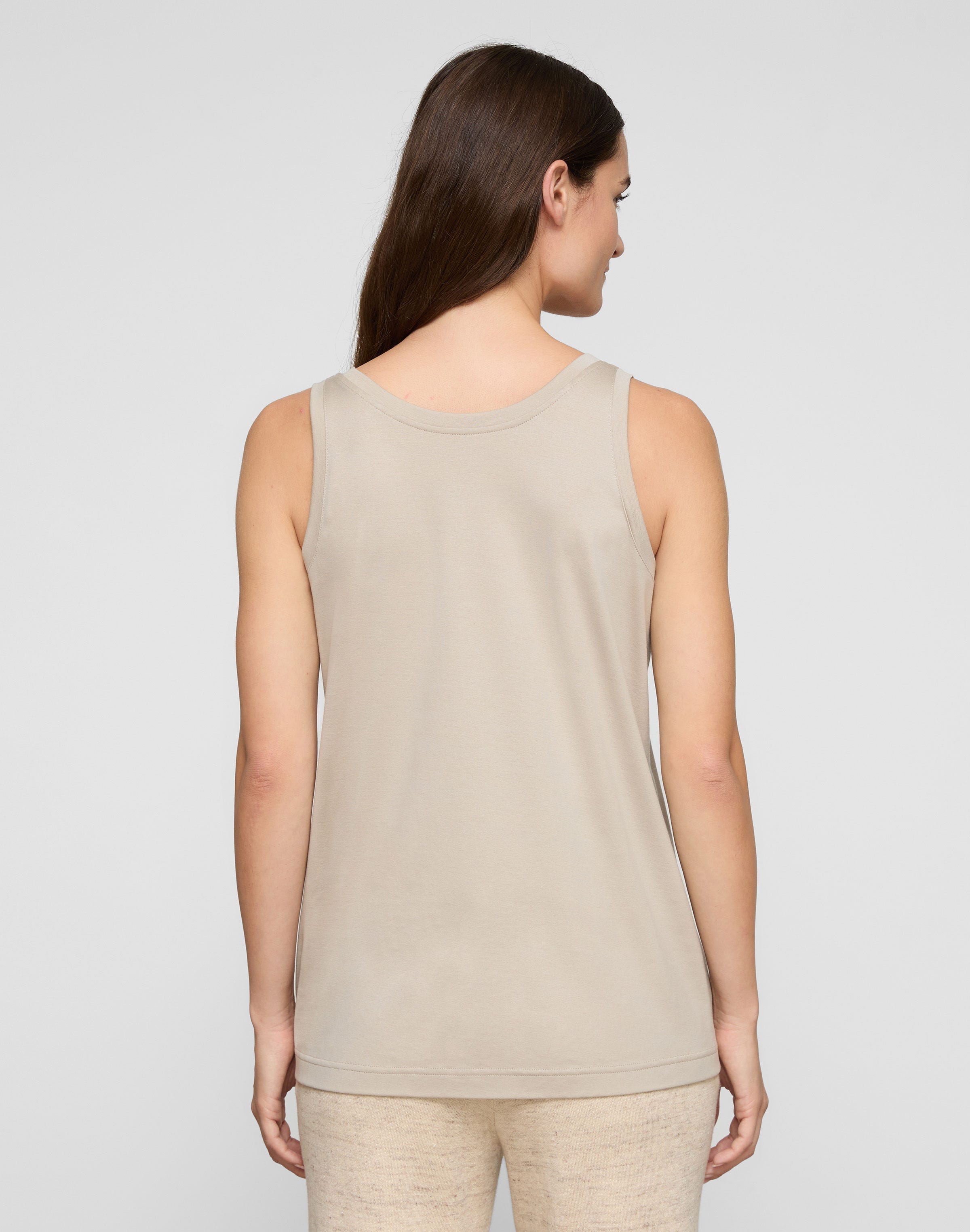 Cotton-Silk Jersey Scoop Neck Tank